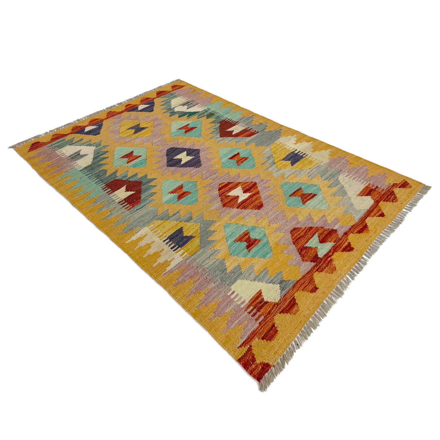 Handmade Vegetable Kilim 2' 10" x 4' 2" (ft) - No. Y39377