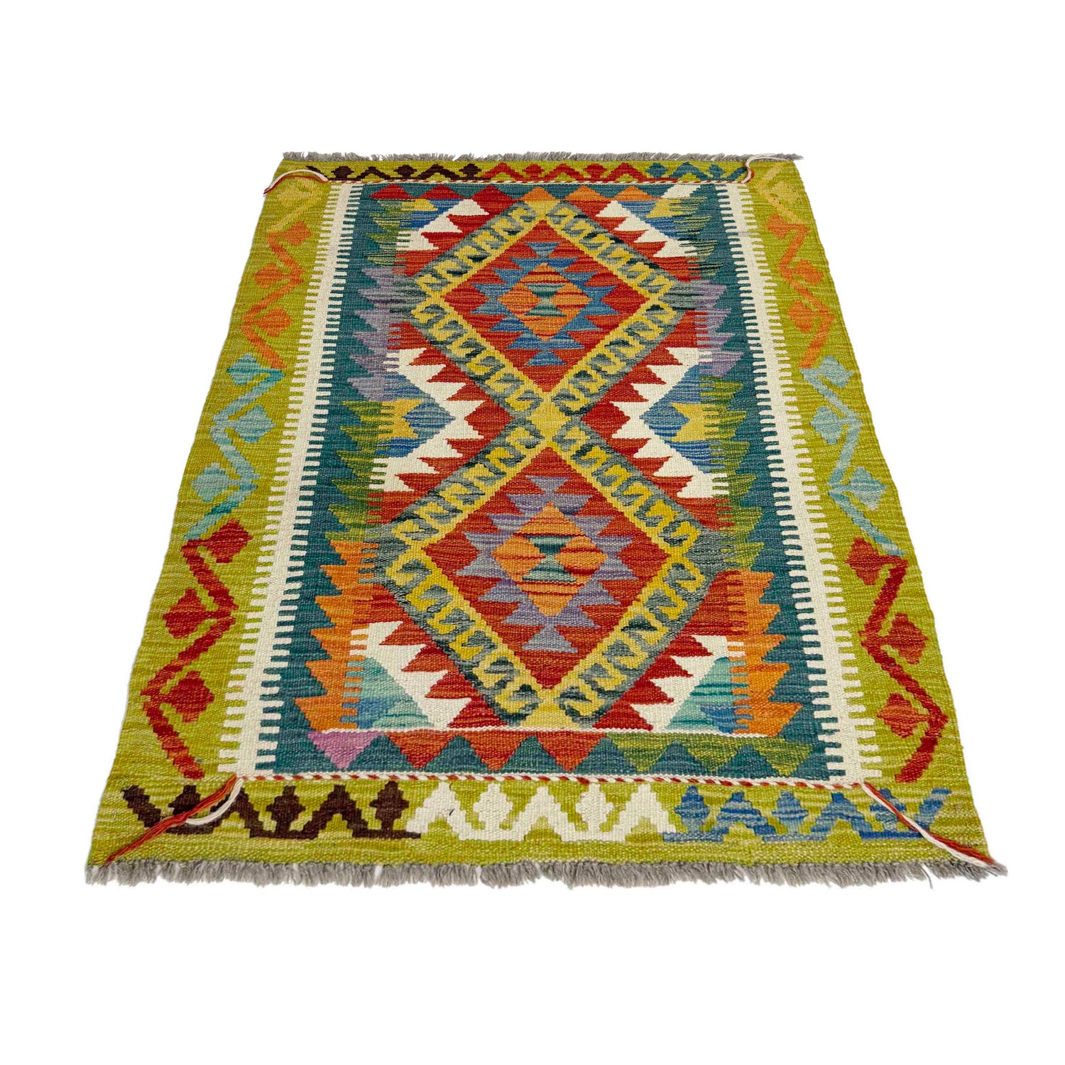 Handmade Vegetable Kelim 2' 11" x 4' 3" (ft) - No. Y39378