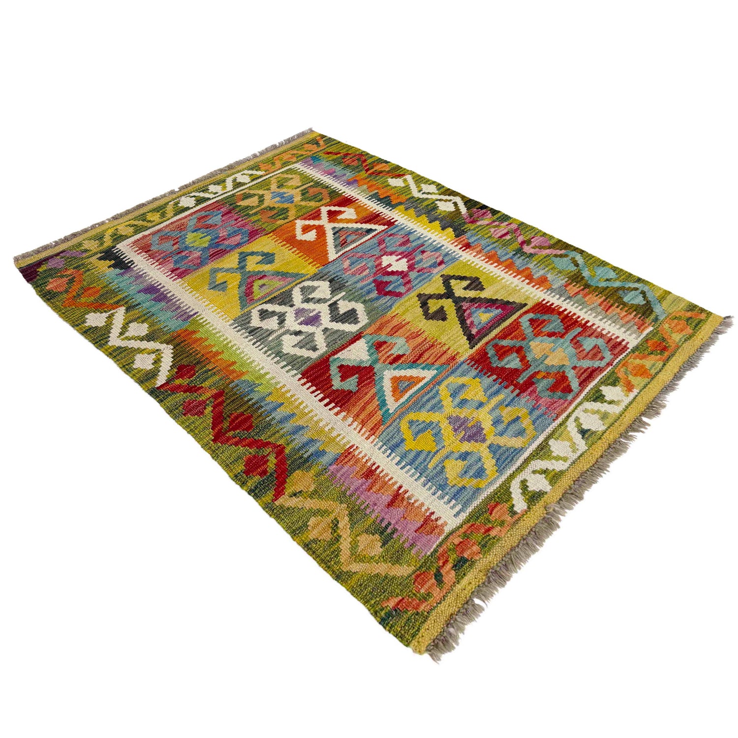 Handmade Vegetable Kilim 2' 9" x 3' 10" (ft) - No. Y39383