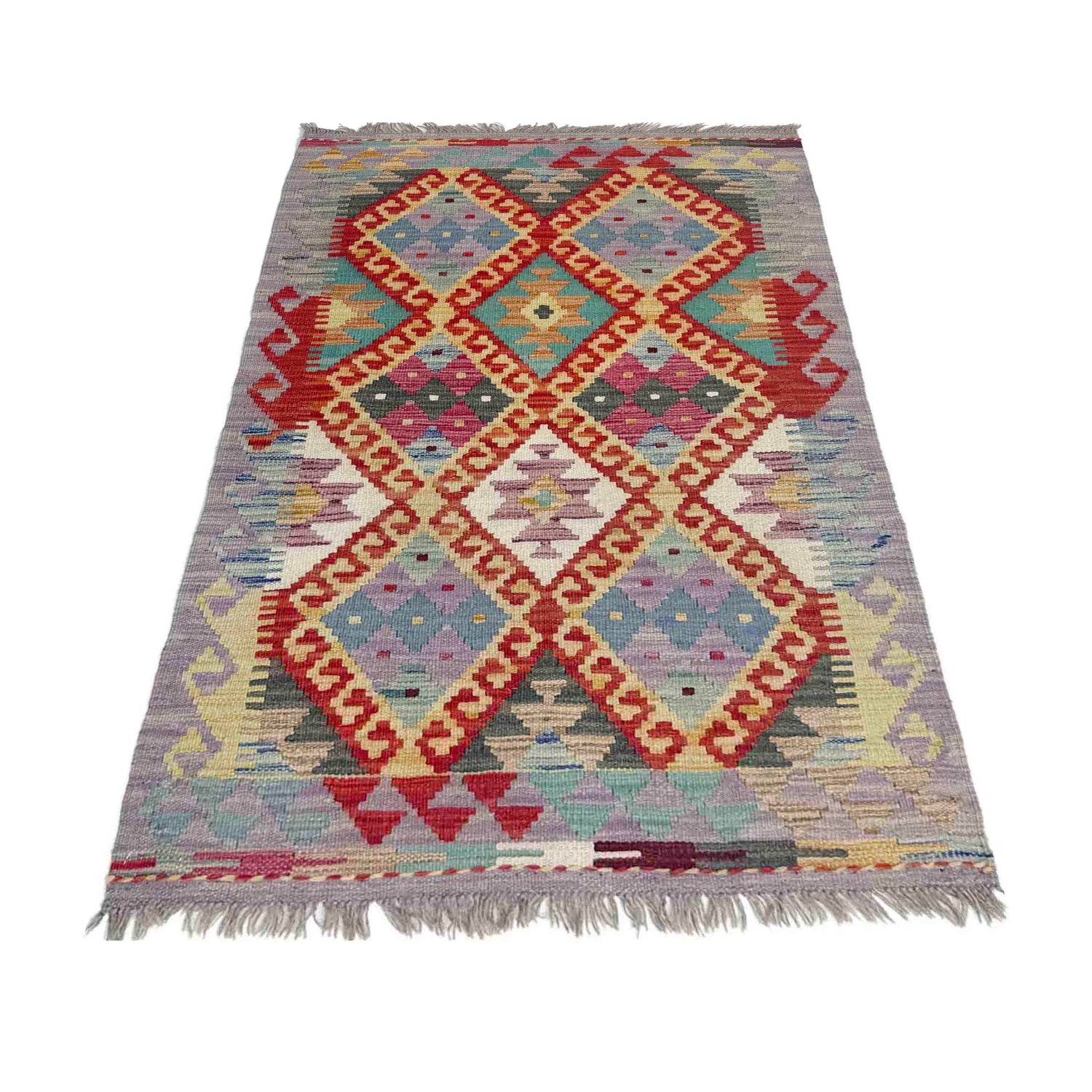 Handmade Vegetable Kelim 2' 7" x 4' 2" (ft) - No. Y39385