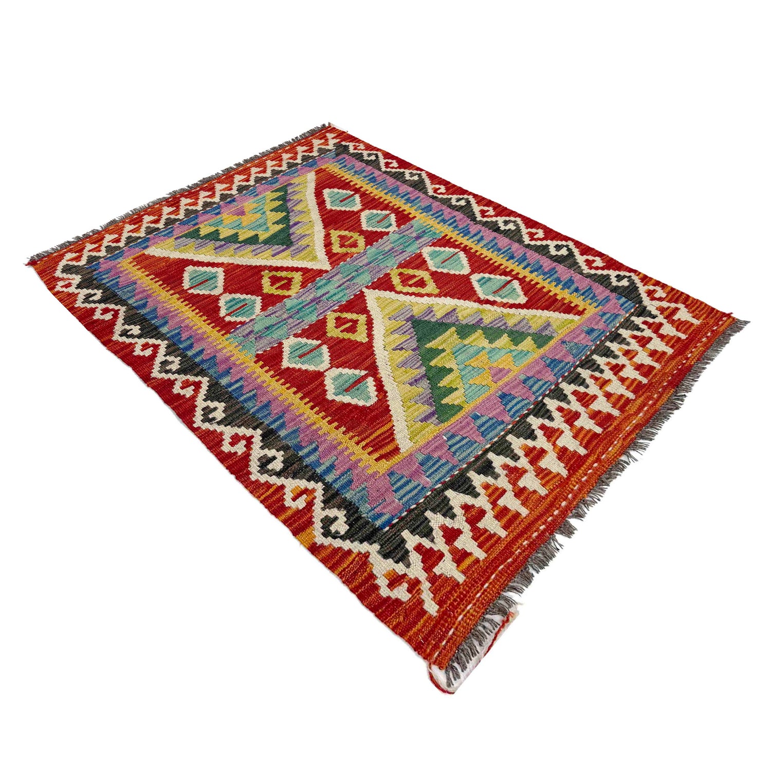Handmade Vegetable Kelim 2' 9" x 3' 11" (ft) - No. Y39386