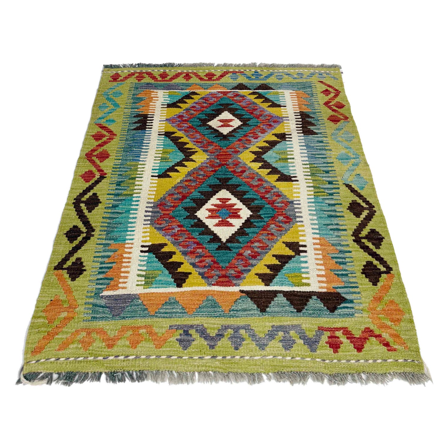 Handmade Vegetable Kelim 2' 9" x 3' 9" (ft) - No. Y39388