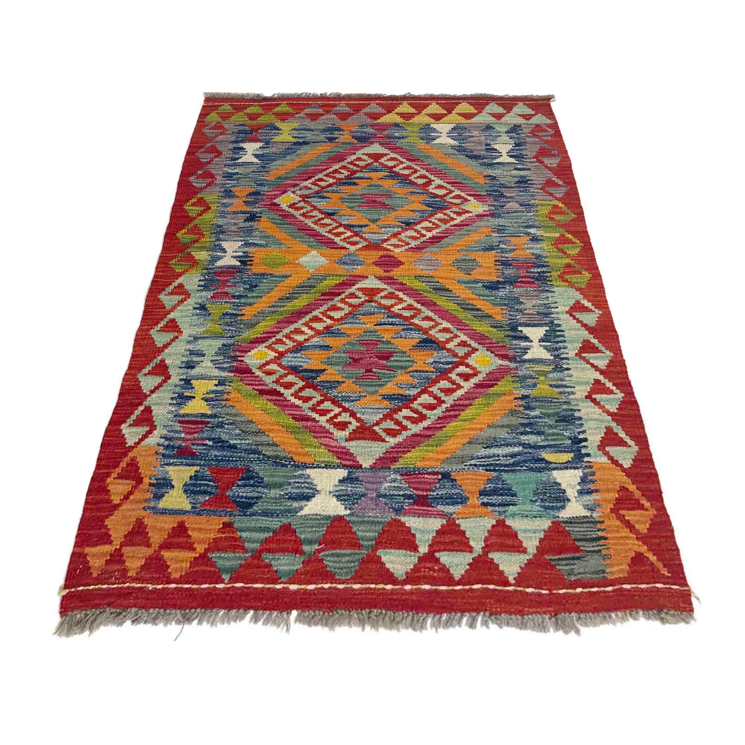 Handmade Vegetable Kilim 2' 9" x 4' 0" (ft) - No. Y39389