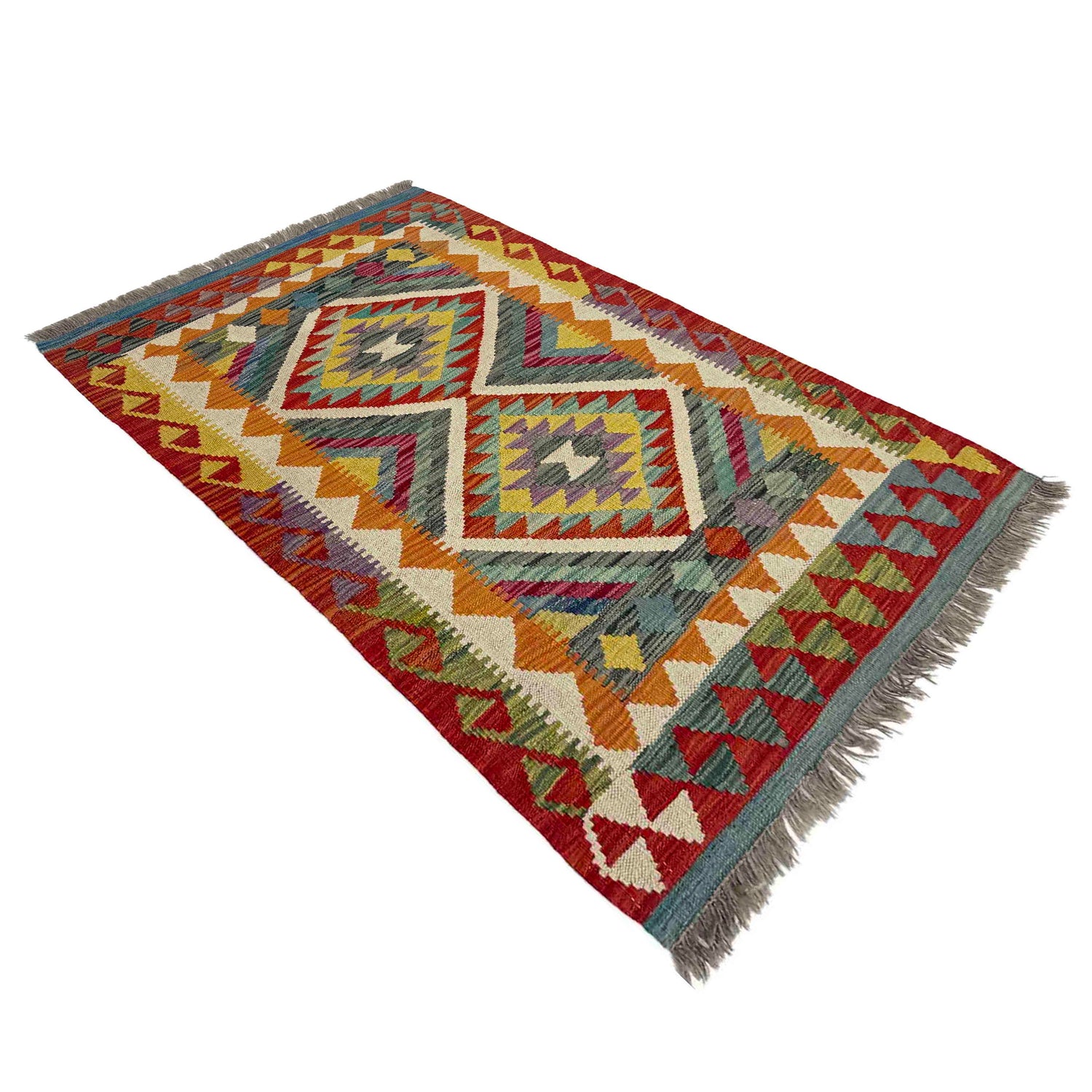 Handmade Vegetable Kelim 2' 9" x 4' 1" (ft) - No. Y39390