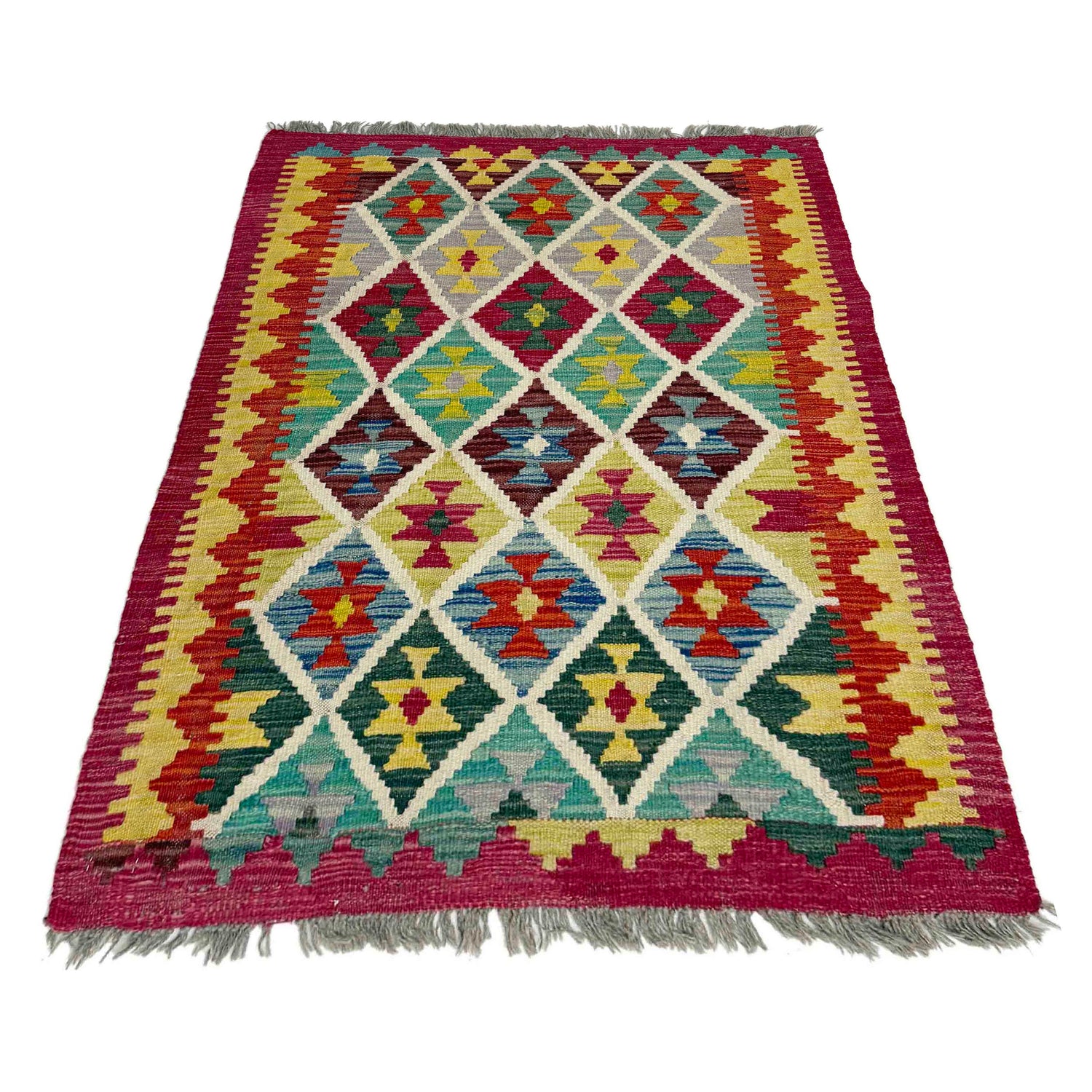 Handmade Vegetable Kilim 2' 9" x 3' 7" (ft) - No. Y39392