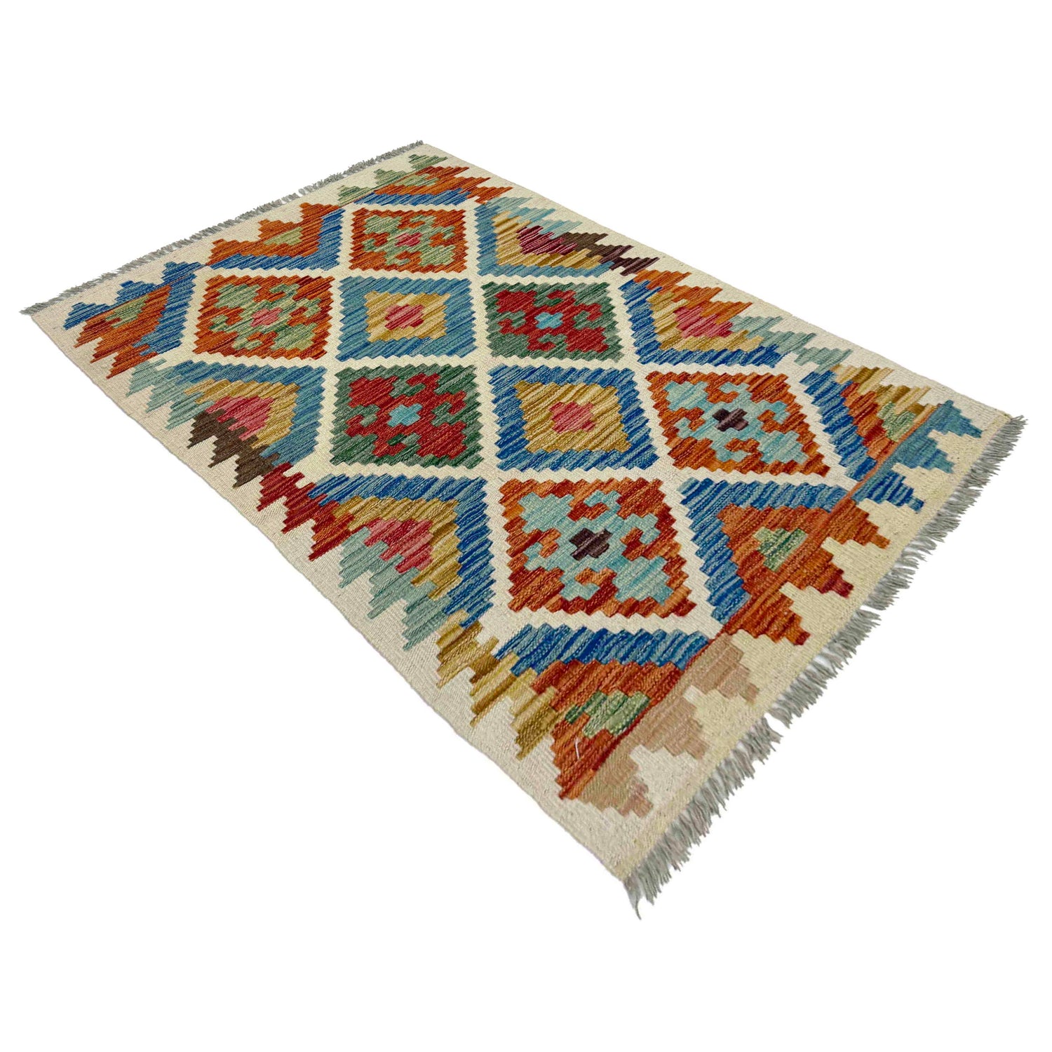 Handmade Vegetable Kelim 2' 7" x 4' 1" (ft) - No. Y39398
