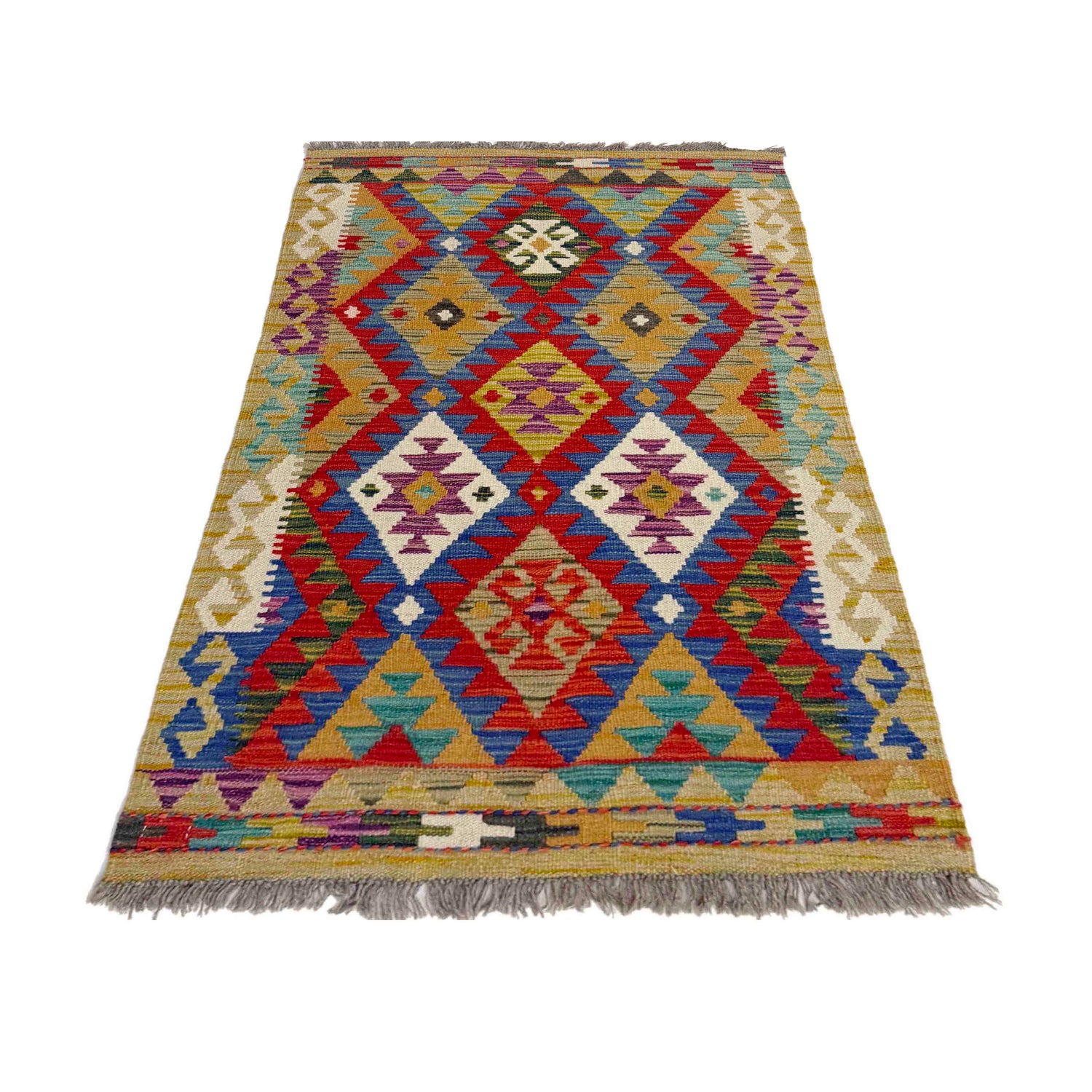 Handmade Vegetable Kilim 2' 7" x 4' 4" (ft) - No. Y39399