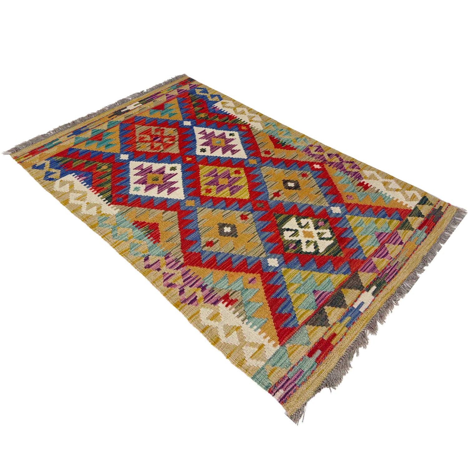 Handmade Vegetable Kilim 2' 7" x 4' 4" (ft) - No. Y39399