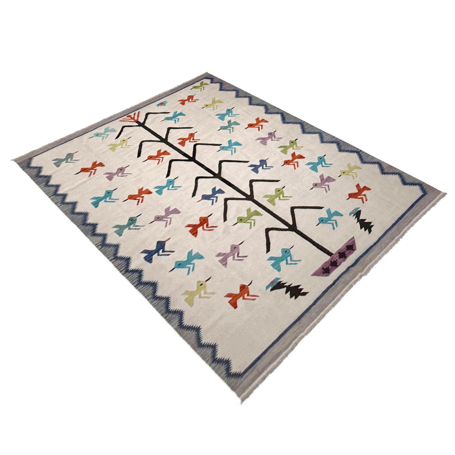 Hand Knotted Embroidery Kilim 8' 9" x 12' 0" (ft) - No. Y39433