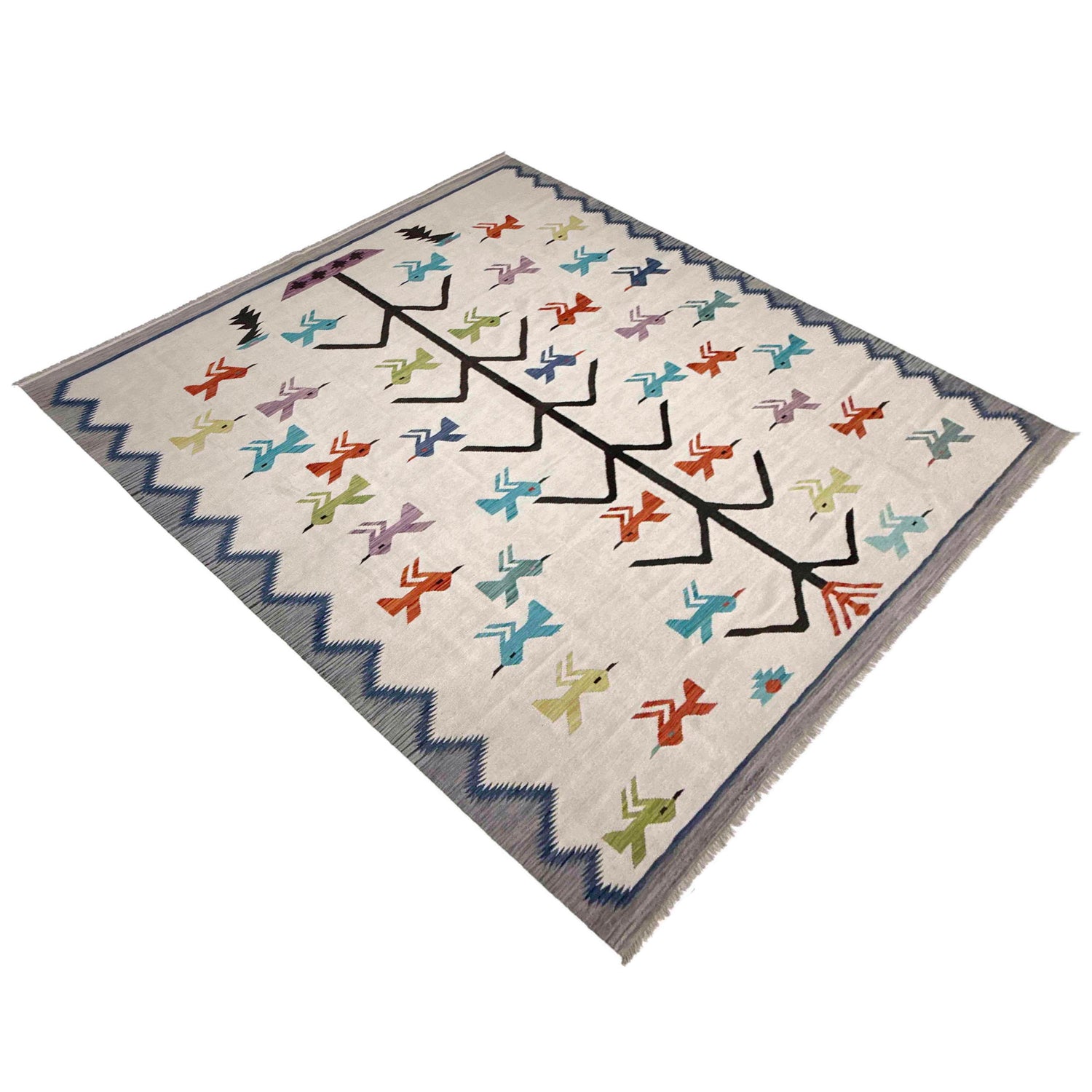 Hand Knotted Embroidery Kilim 8' 9" x 12' 0" (ft) - No. Y39433