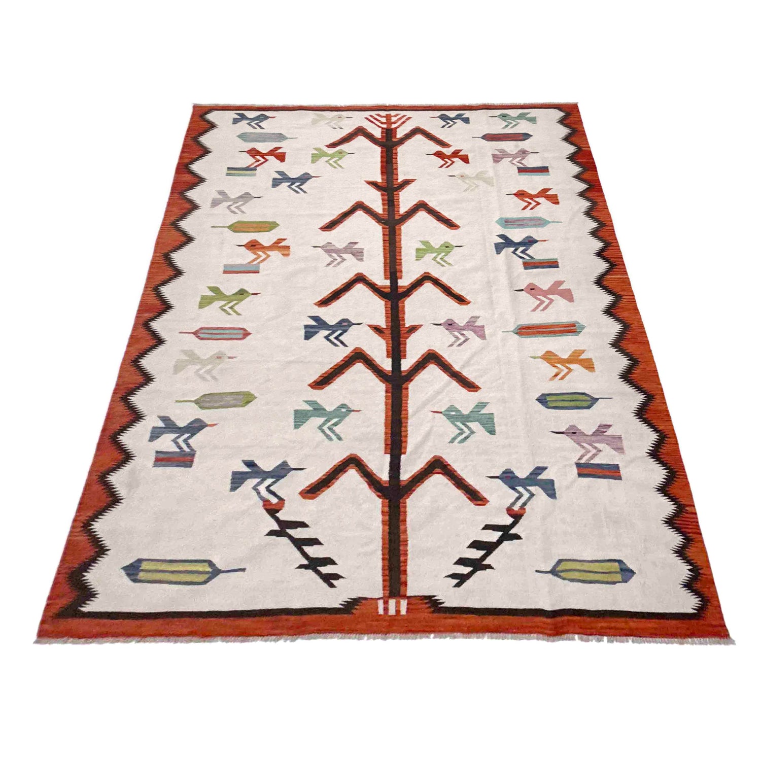 Hand Knotted Embroidery Kilim 8' 8" x 12' 2" (ft) - No. Y39434