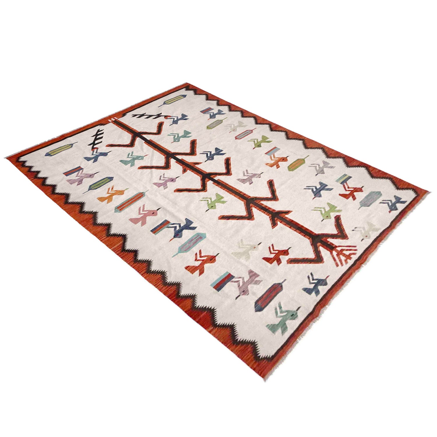 Hand Knotted Embroidery Kilim 8' 8" x 12' 2" (ft) - No. Y39434