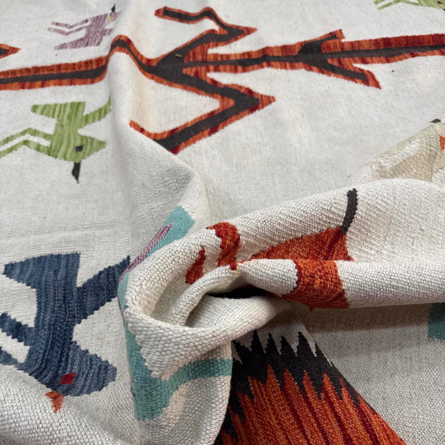 Hand Knotted Embroidery Kilim 8' 8" x 12' 2" (ft) - No. Y39434