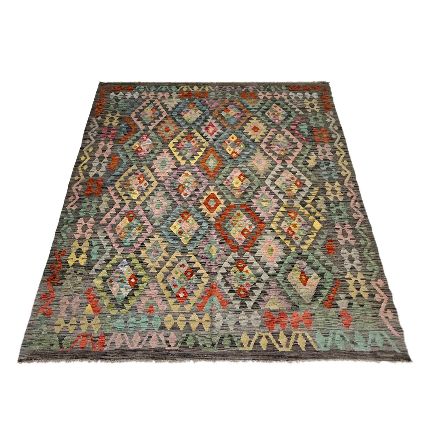 Handmade Vegetable Kilim 6' 0" x 7' 8" (ft) - No. Y39437