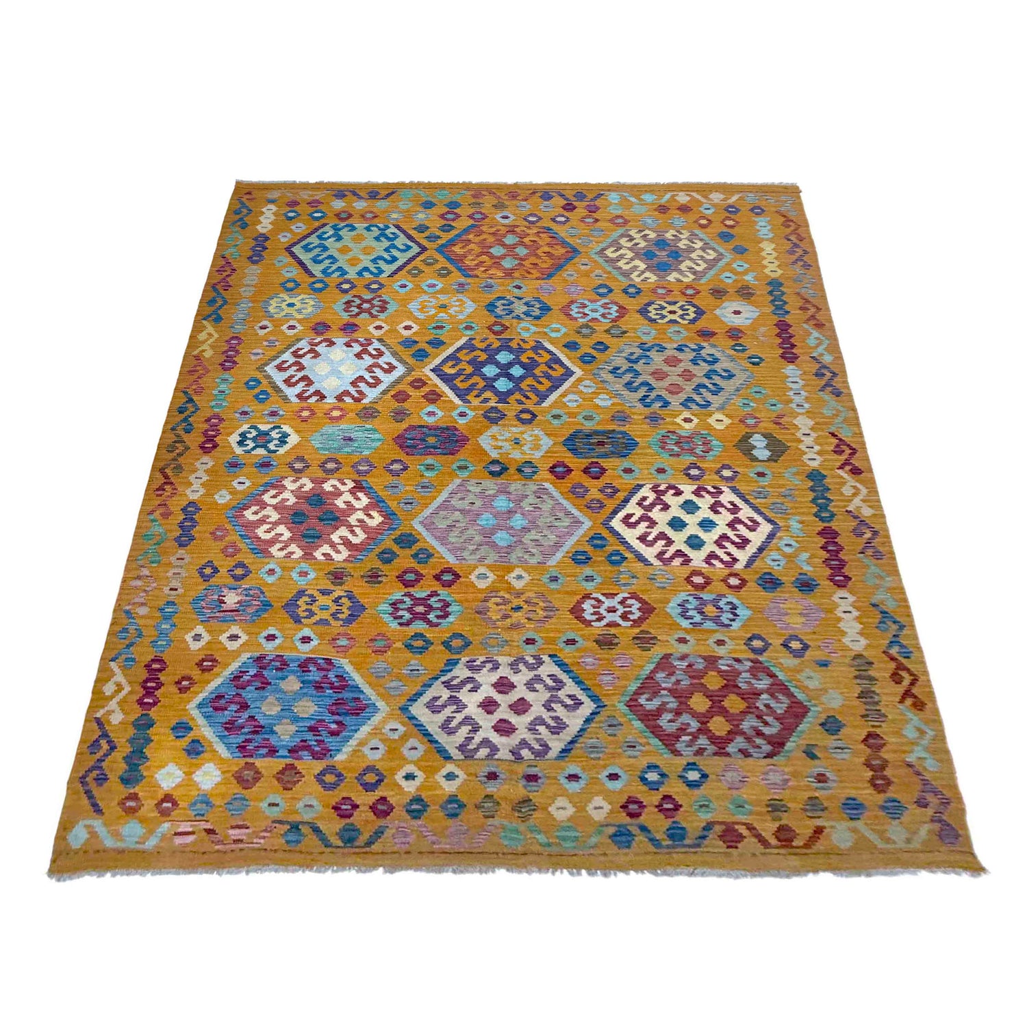 Handmade Vegetable Kilim 6' 7" x 9' 10" (ft) - No. Y39439