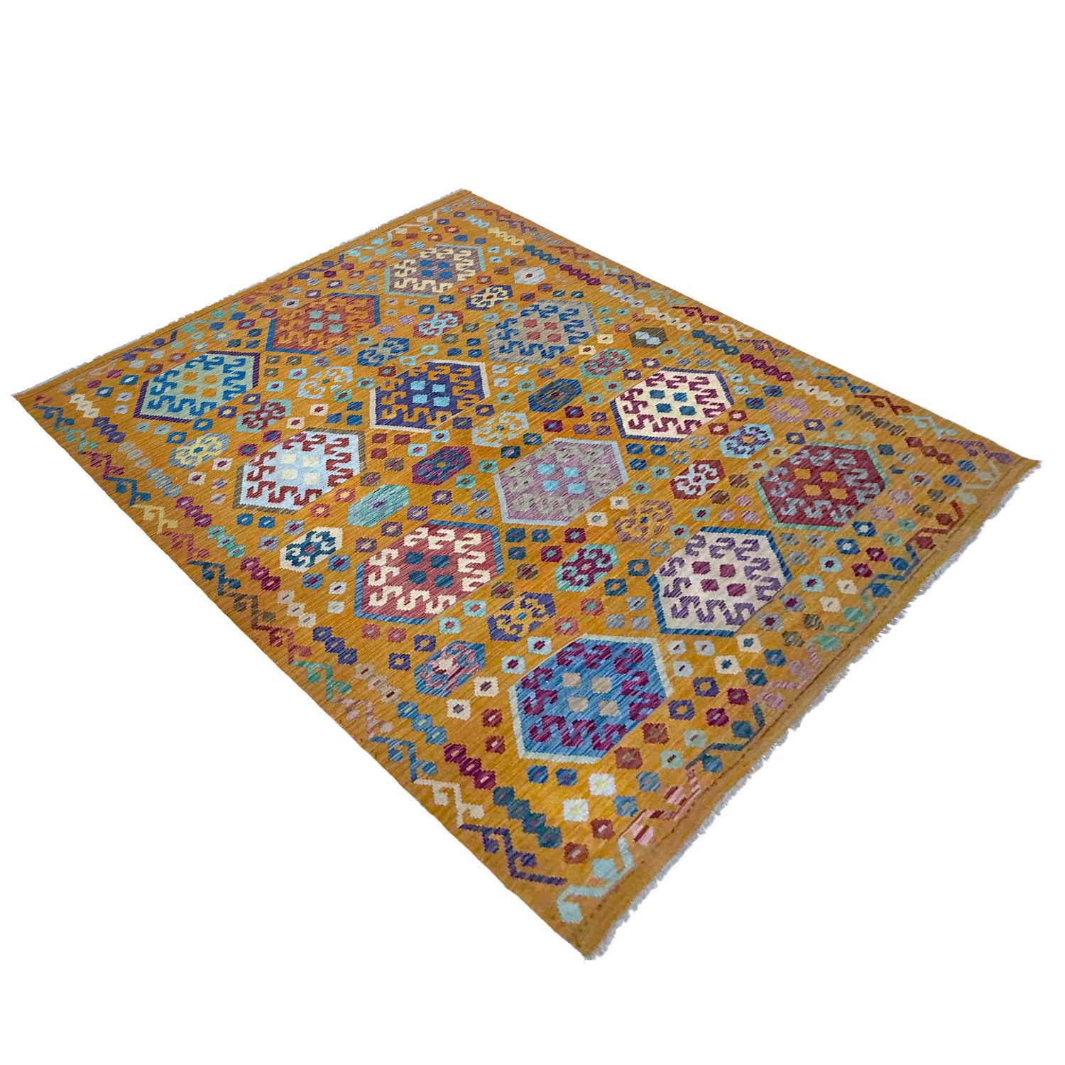 Handmade Vegetable Kilim 6' 7" x 9' 10" (ft) - No. Y39439