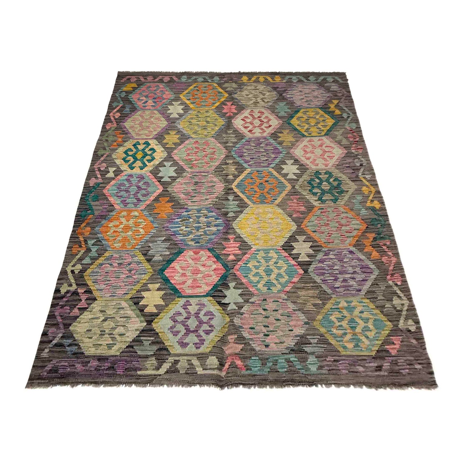Handmade Vegetable Kelim 5' 9" x 8' 1" (ft) - No. Y39443
