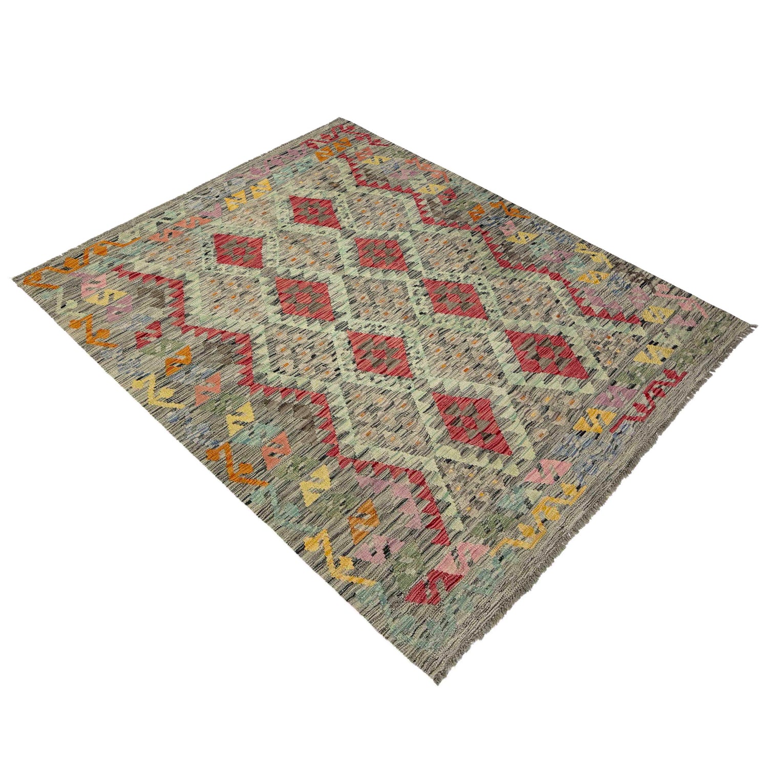 Handmade Vegetable Kilim 5' 1" x 6' 6" (ft) - No. Y39444