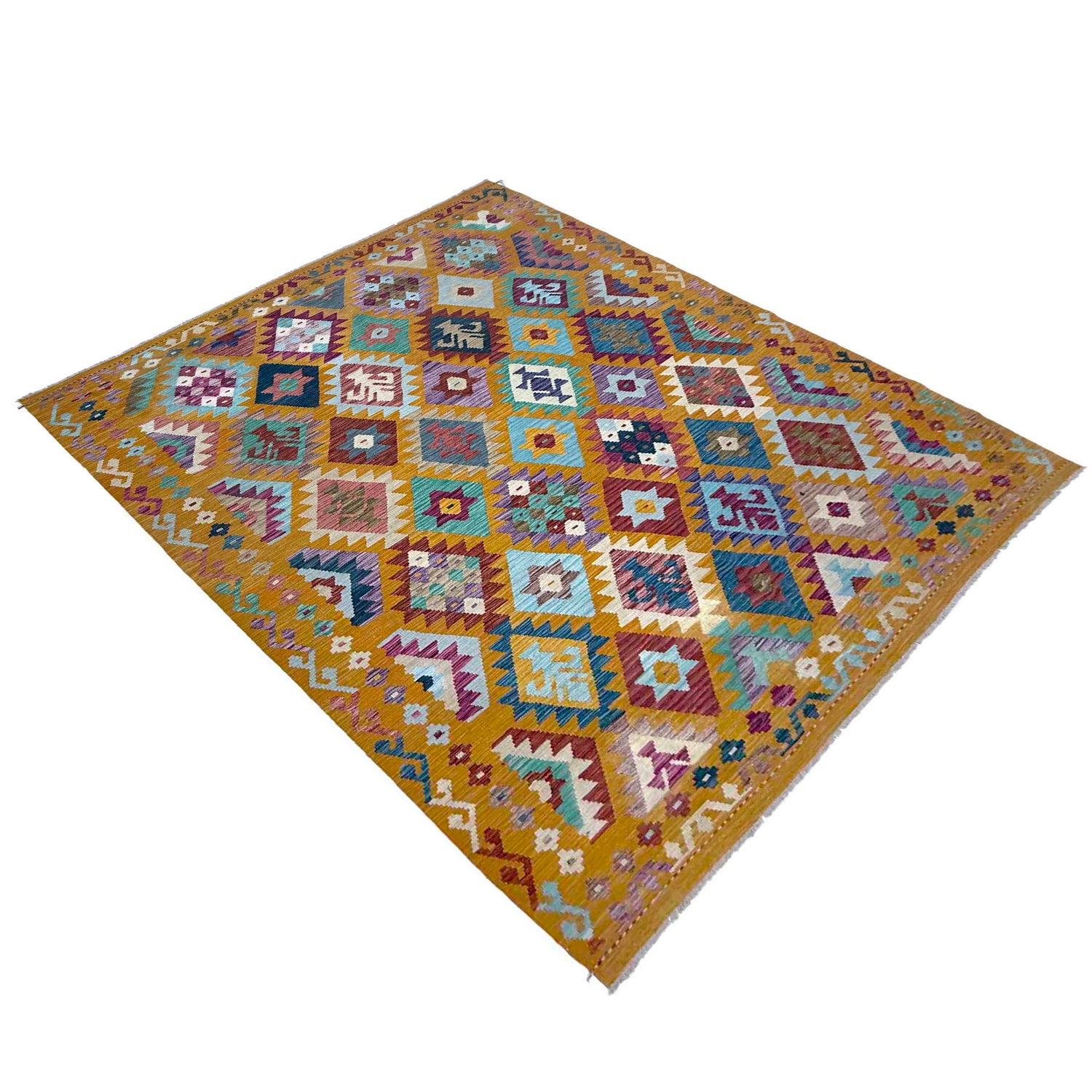 Handmade Vegetable Kelim 6' 9" x 9' 5" (ft) - No. Y39446