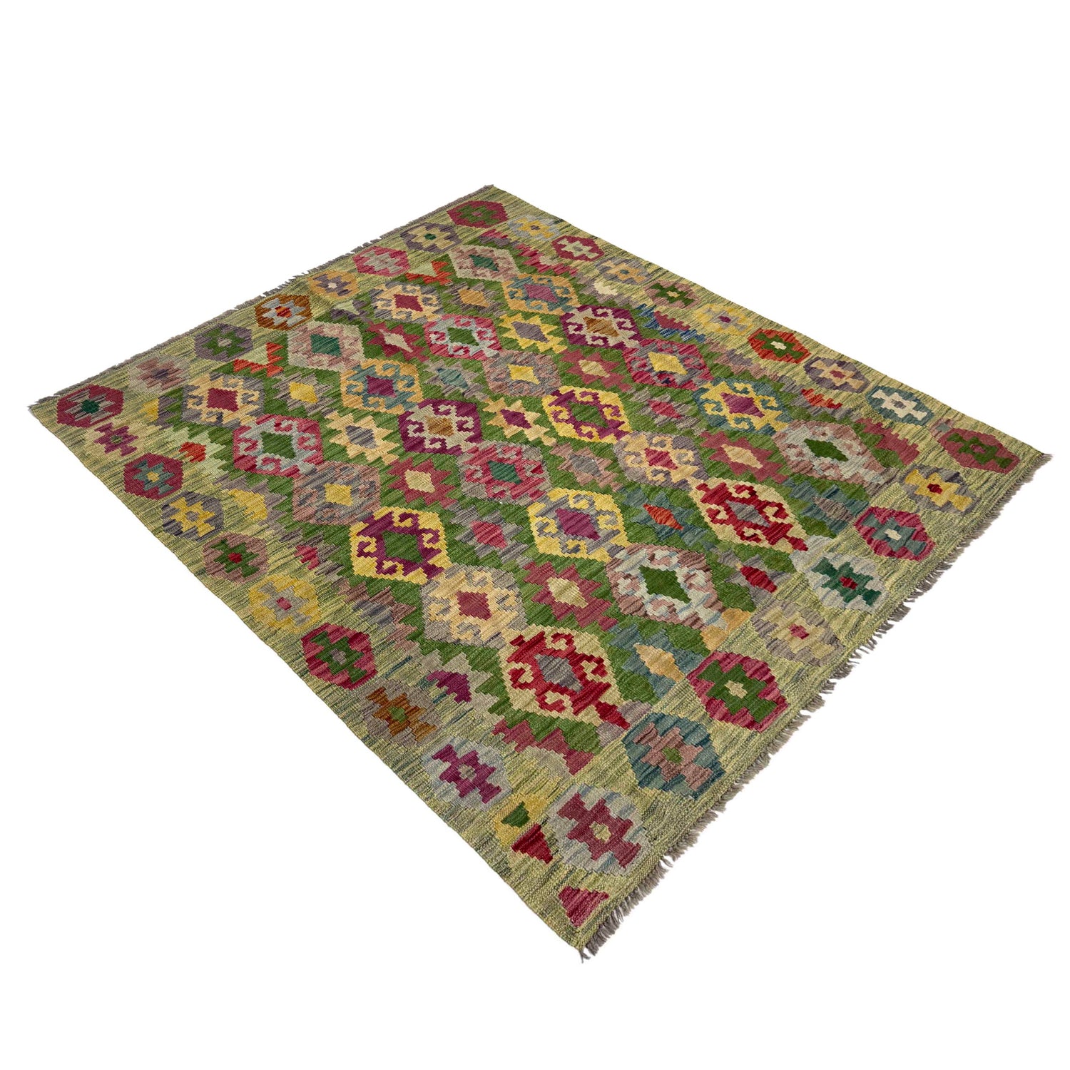 Handmade Vegetable Kelim 5' 3" x 6' 7" (ft) - No. Y39447