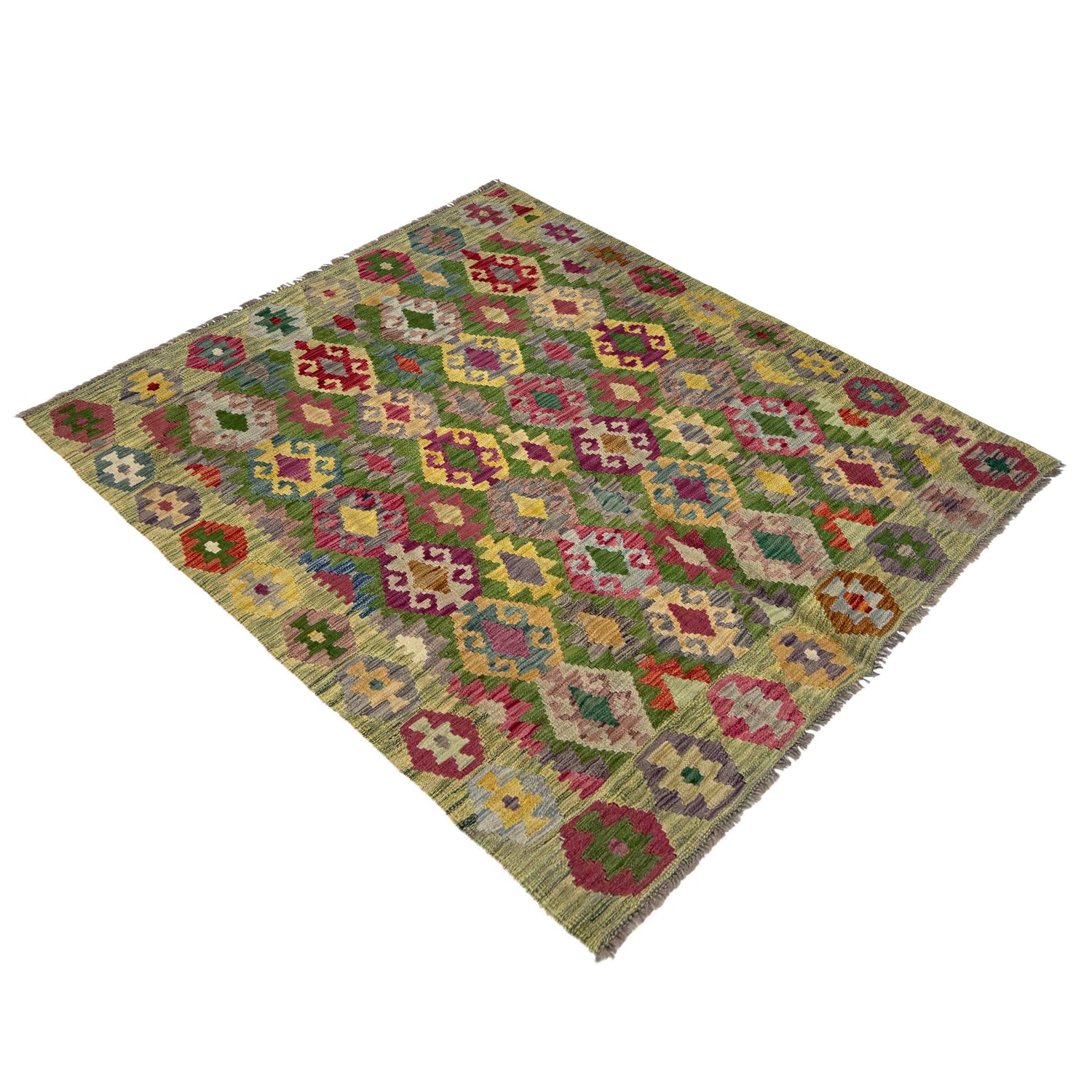 Handmade Vegetable Kelim 5' 3" x 6' 7" (ft) - No. Y39447