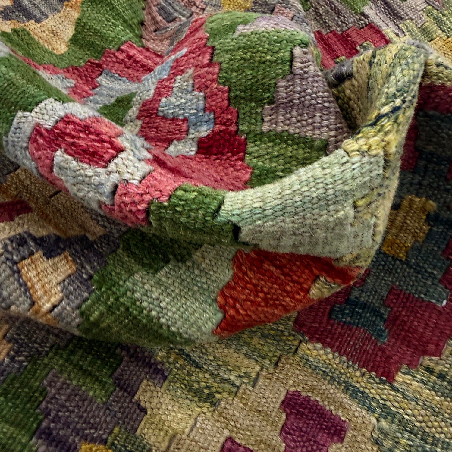 Handmade Vegetable Kelim 5' 3" x 6' 7" (ft) - No. Y39447