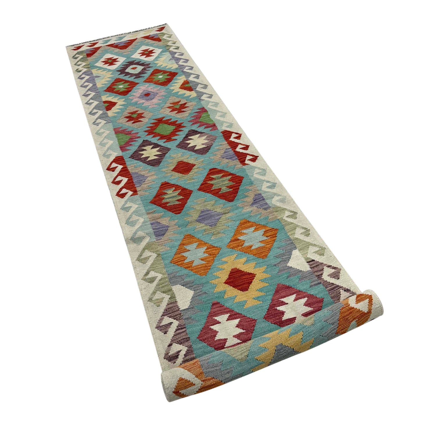 Vegetable Kelim Runner 2' 7" x 13' 0" (ft) - No. Y39449