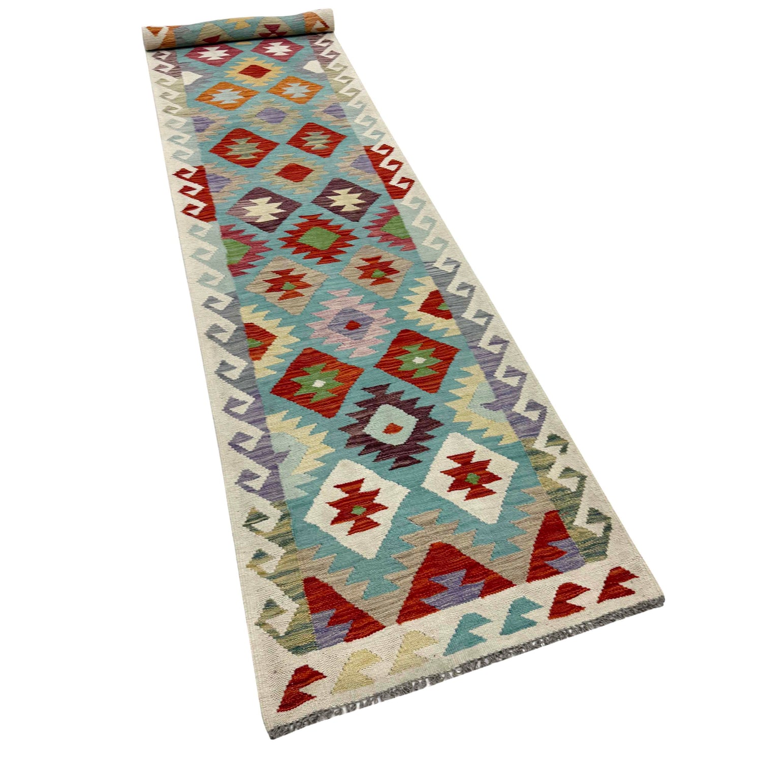 Vegetable Kelim Runner 2' 7" x 13' 0" (ft) - No. Y39449