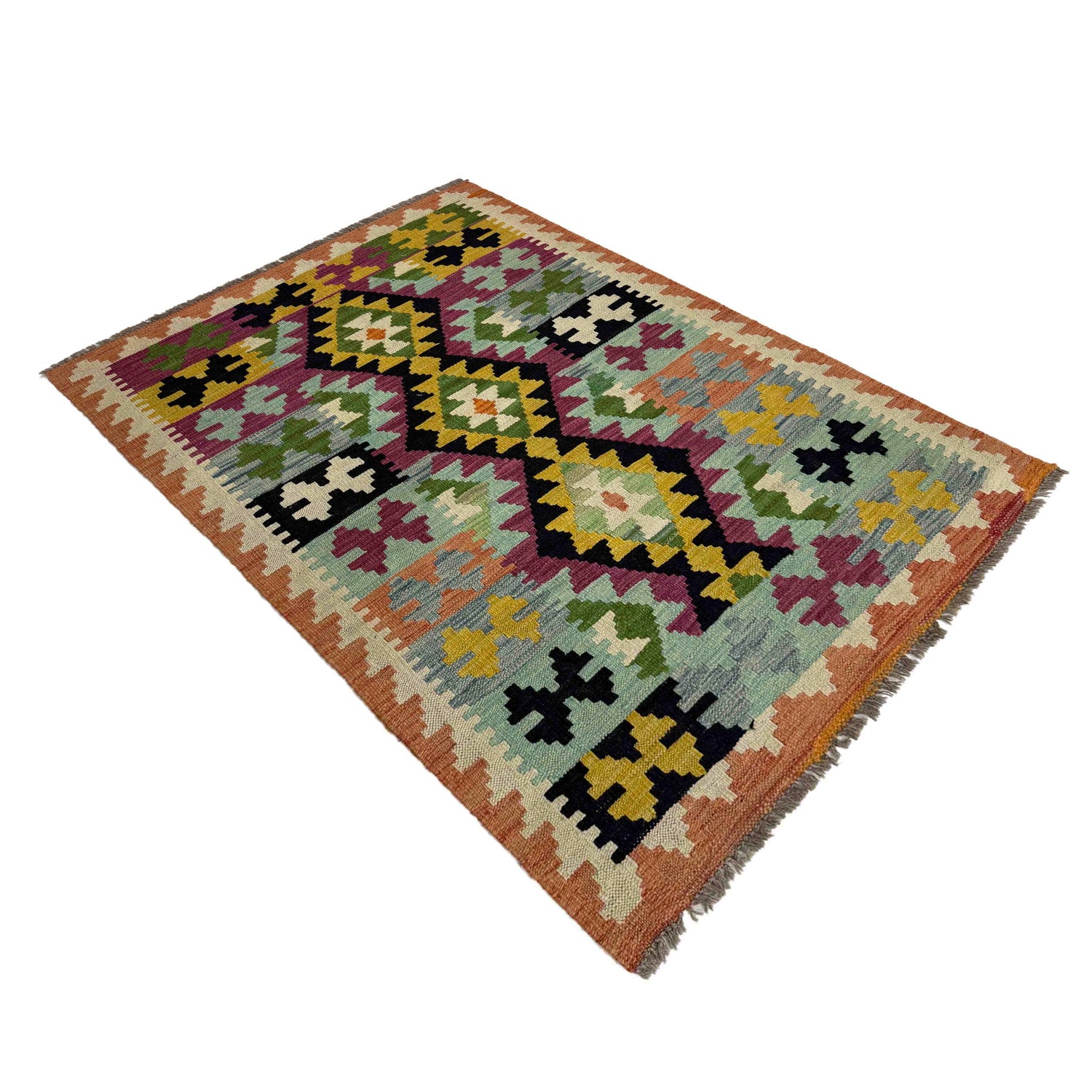 Handmade Vegetable Kilim 3' 2" x 4' 10" (ft) - No. Y39450