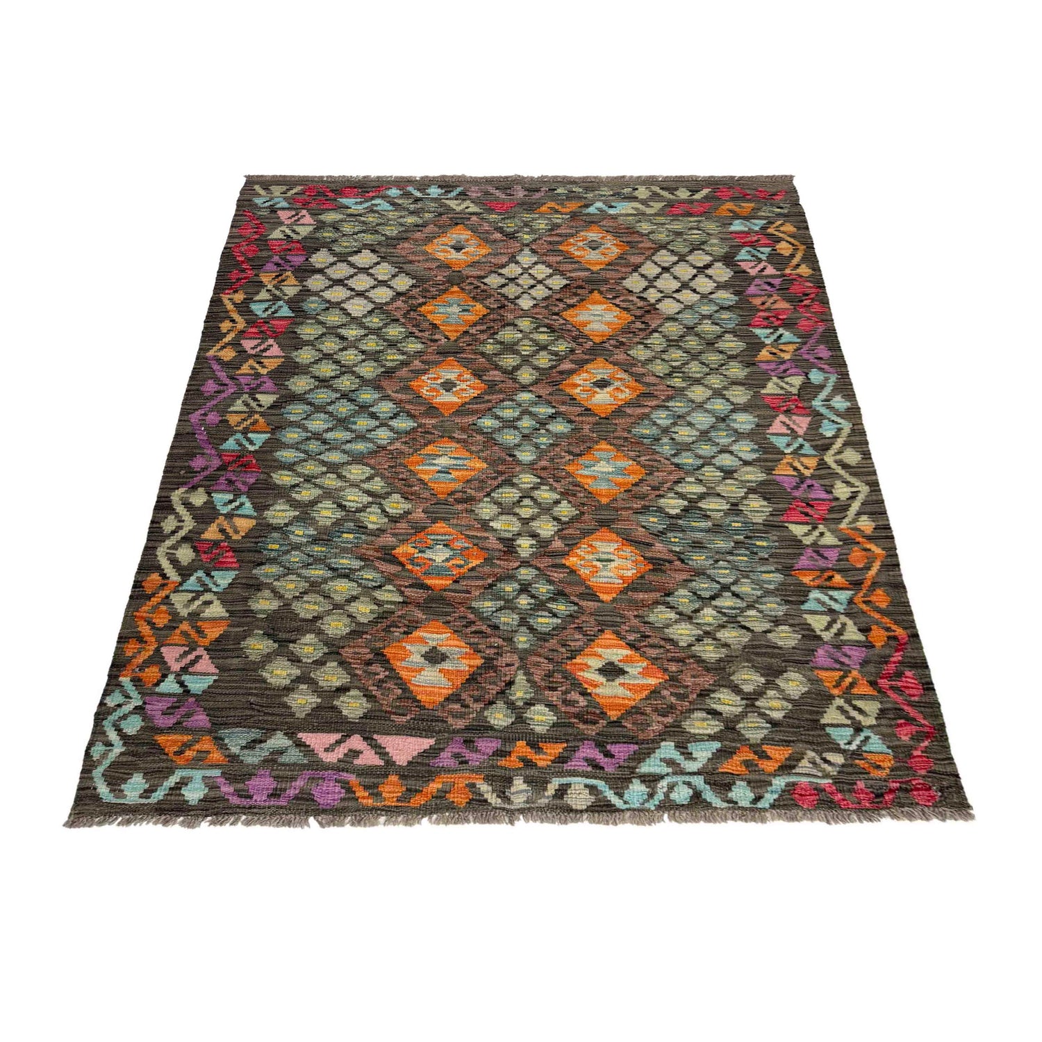 Handmade Vegetable Kilim 4' 3" x 5' 10" (ft) - No. Y39451