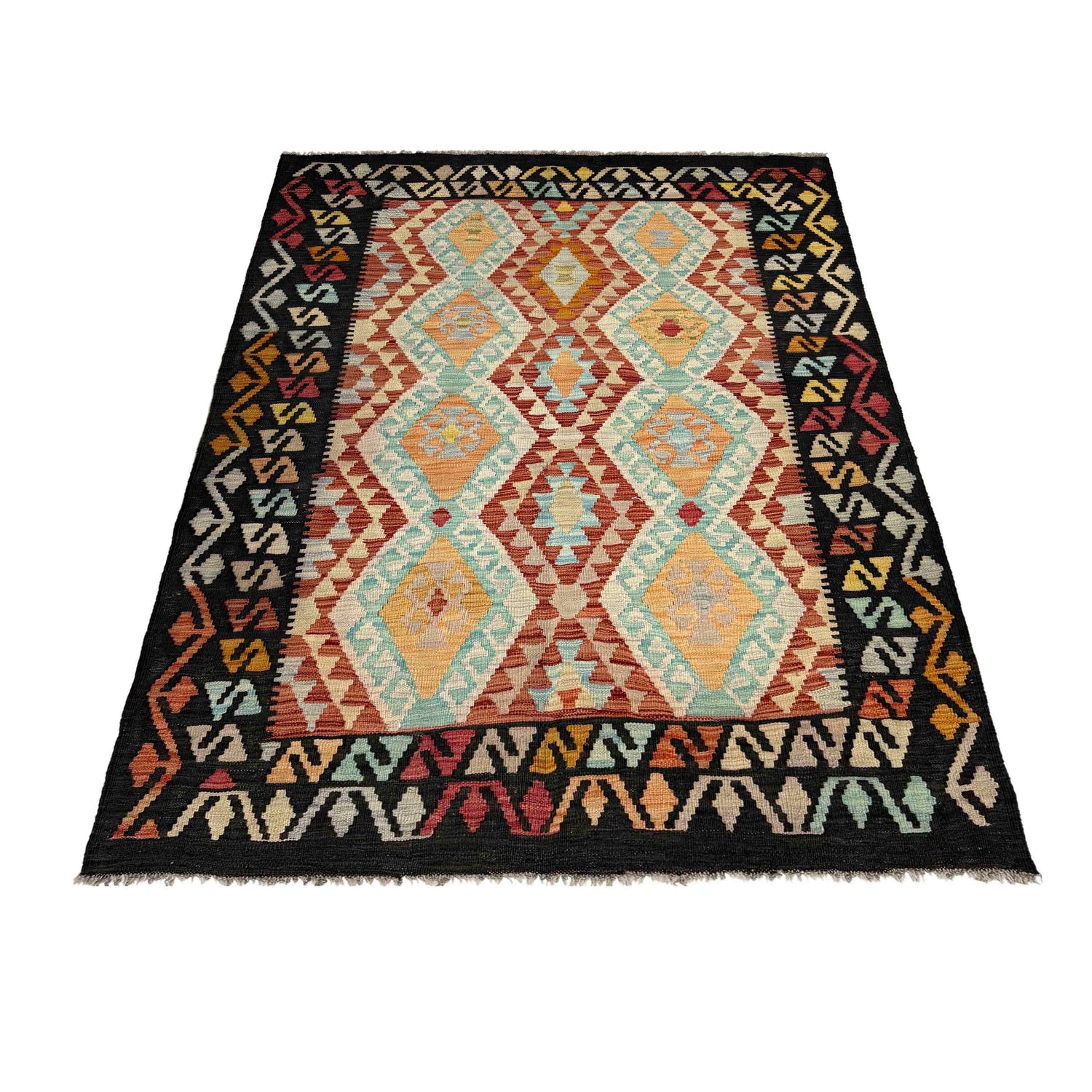 Handmade Vegetable Kelim 4' 2" x 6' 2" (ft) - No. Y39452