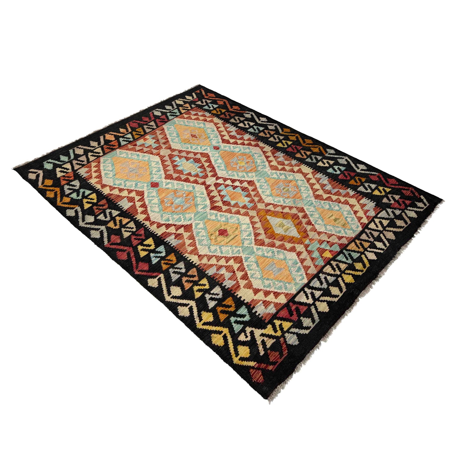 Handmade Vegetable Kelim 4' 2" x 6' 2" (ft) - No. Y39452