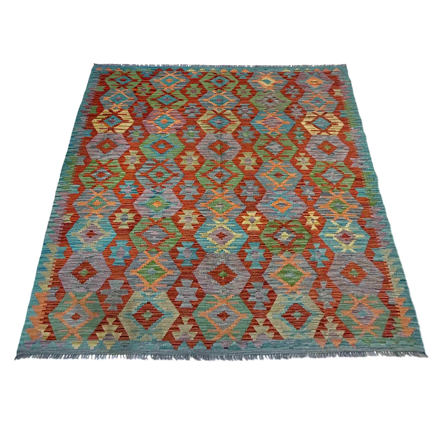 Handmade Vegetable Kelim 5' 11" x 8' 0" (ft) - No. Y39459