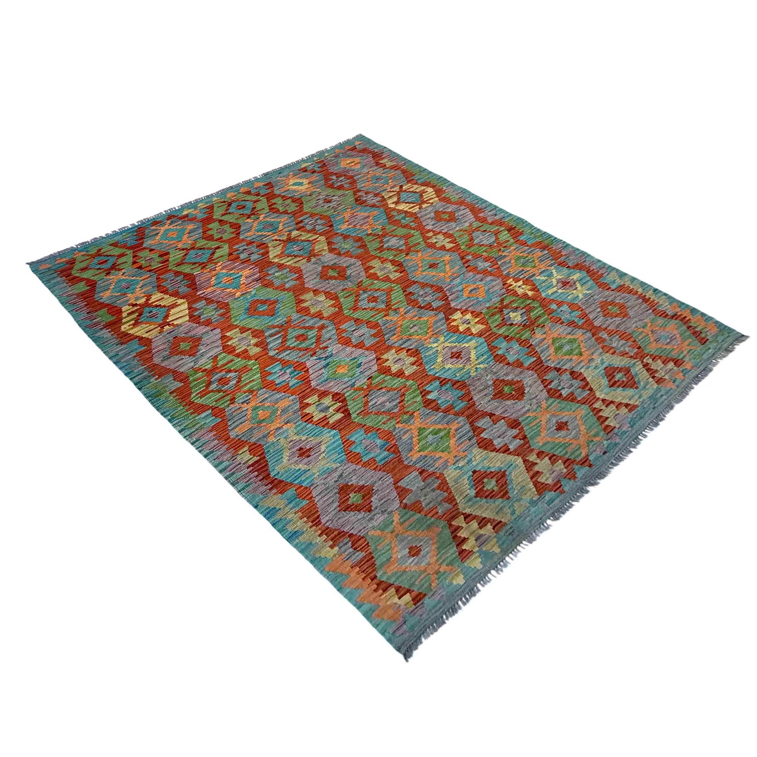Handmade Vegetable Kelim 5' 11" x 8' 0" (ft) - No. Y39459