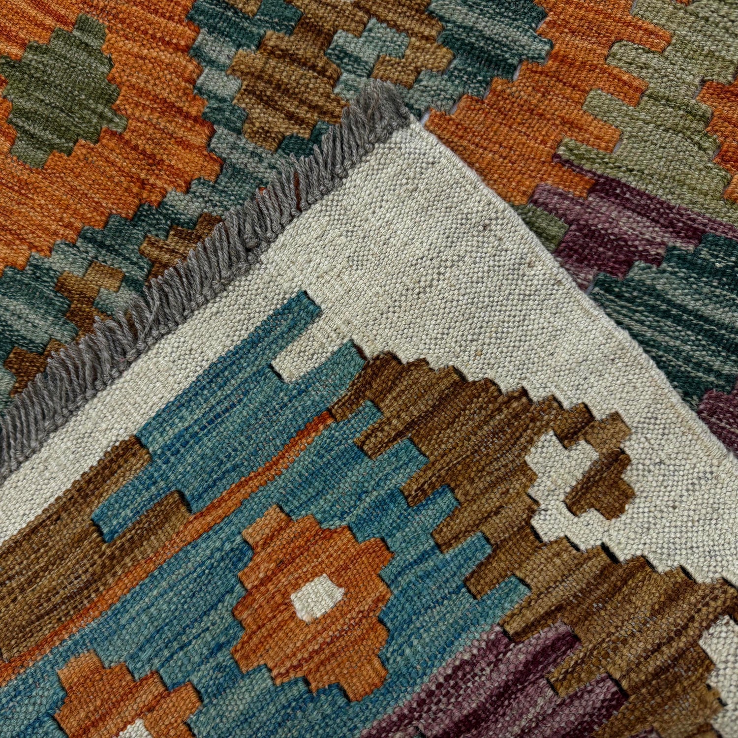 Handmade Vegetable Kelim 5' 11" x 7' 7" (ft) - No. Y39461