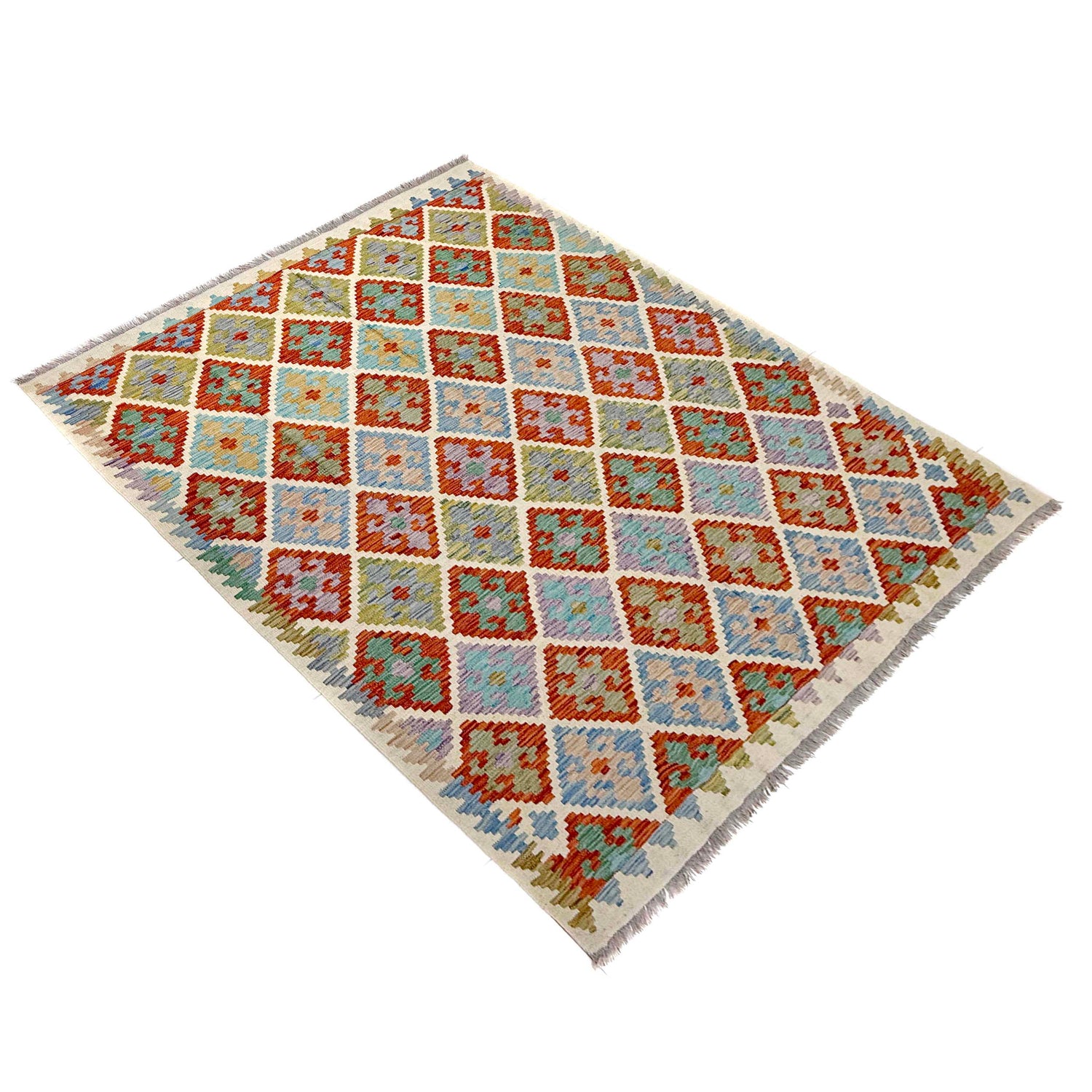Handmade Vegetable Kilim 6' 1" x 7' 11" (ft) - No. Y39463