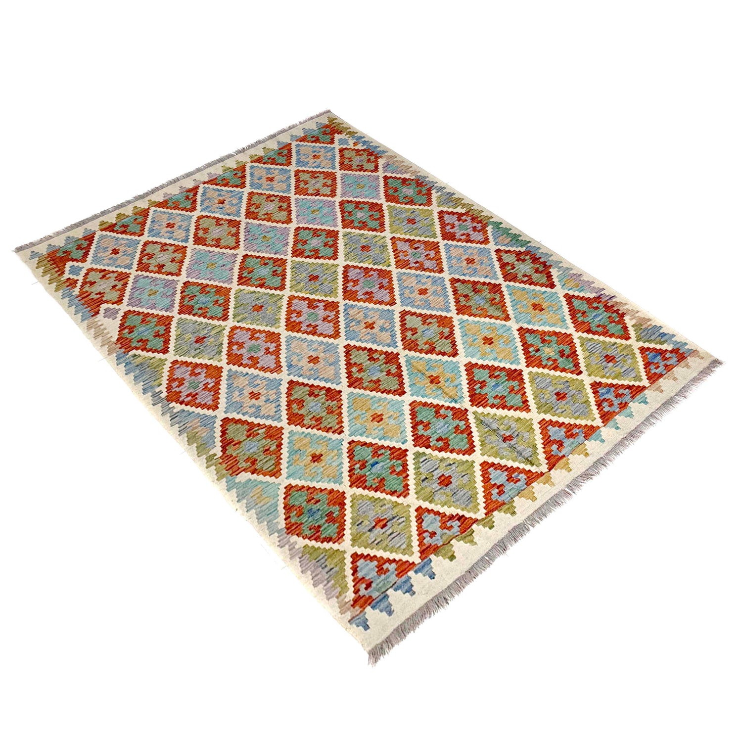 Handmade Vegetable Kilim 6' 1" x 7' 11" (ft) - No. Y39463