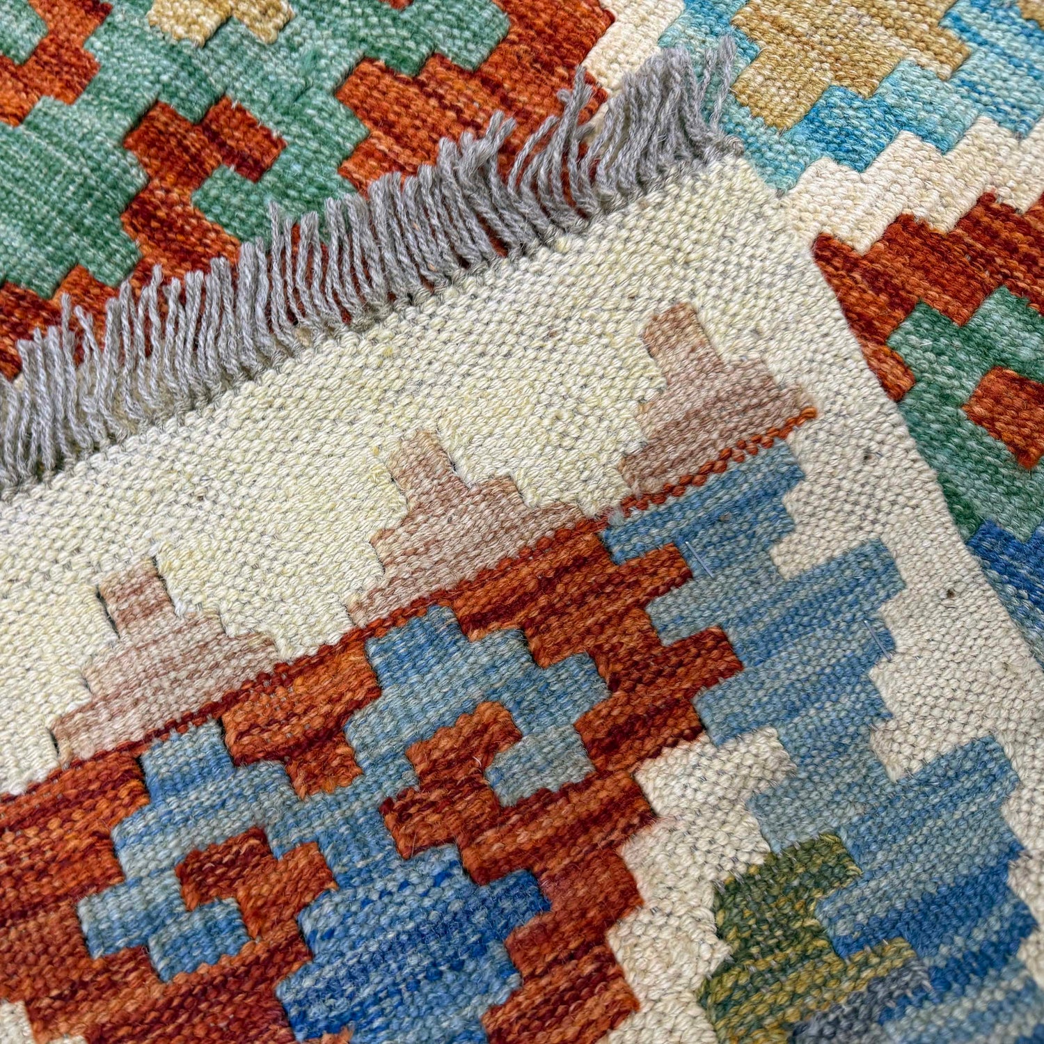 Handmade Vegetable Kilim 6' 1" x 7' 11" (ft) - No. Y39463
