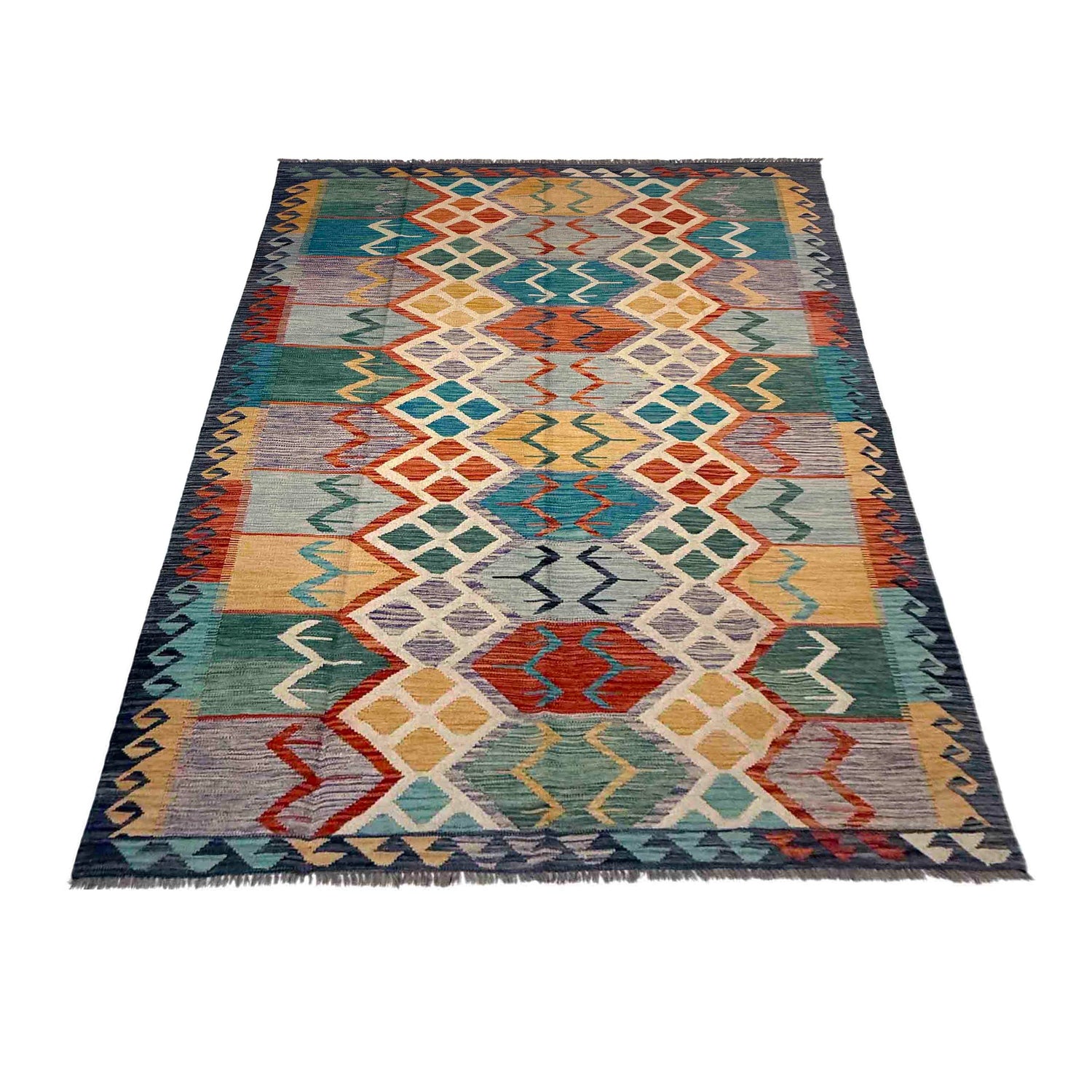 Handmade Vegetable Kilim 5' 9" x 8' 6" (ft) - No. Y39465
