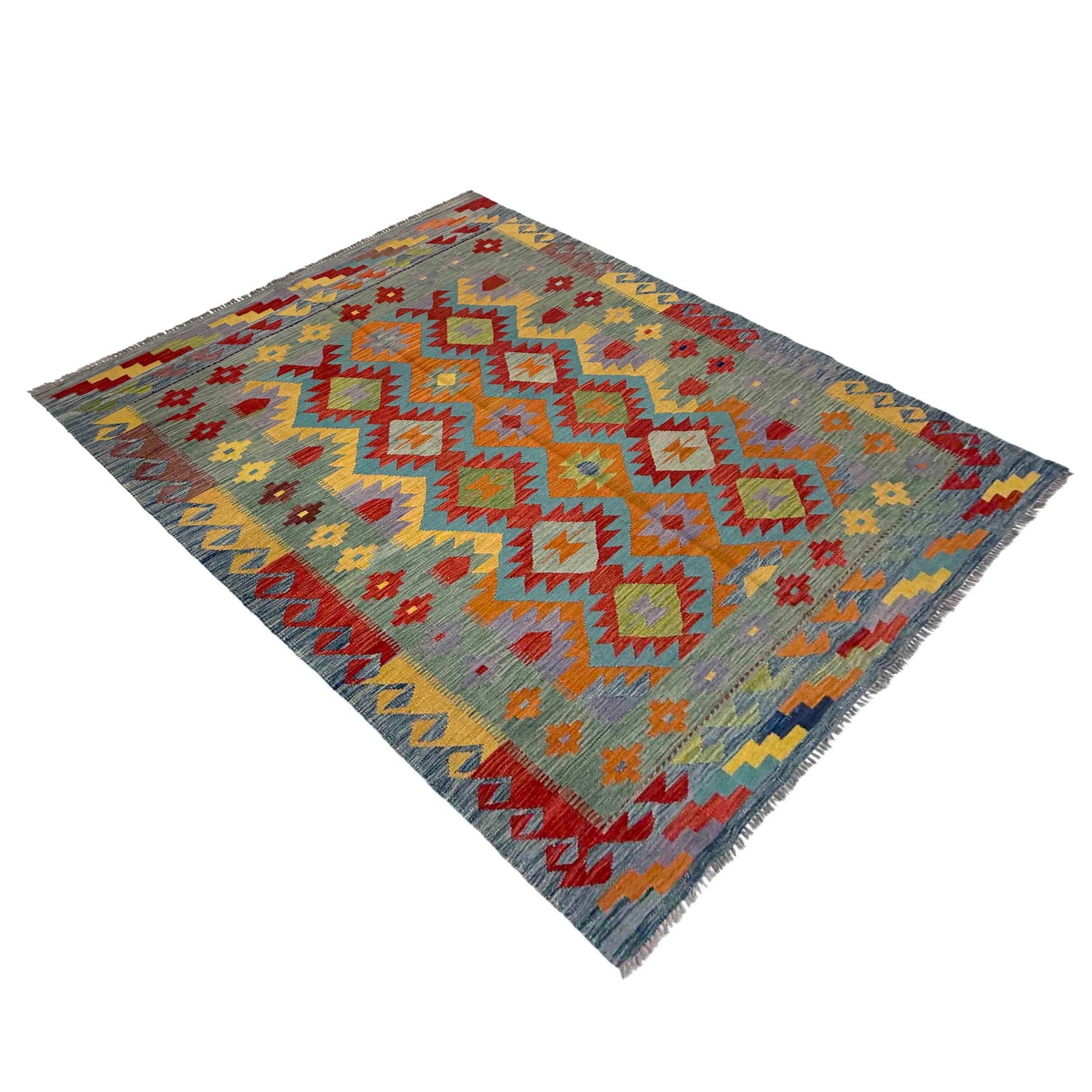 Handmade Vegetable Kelim 5' 7" x 8' 0" (ft) - No. Y39468