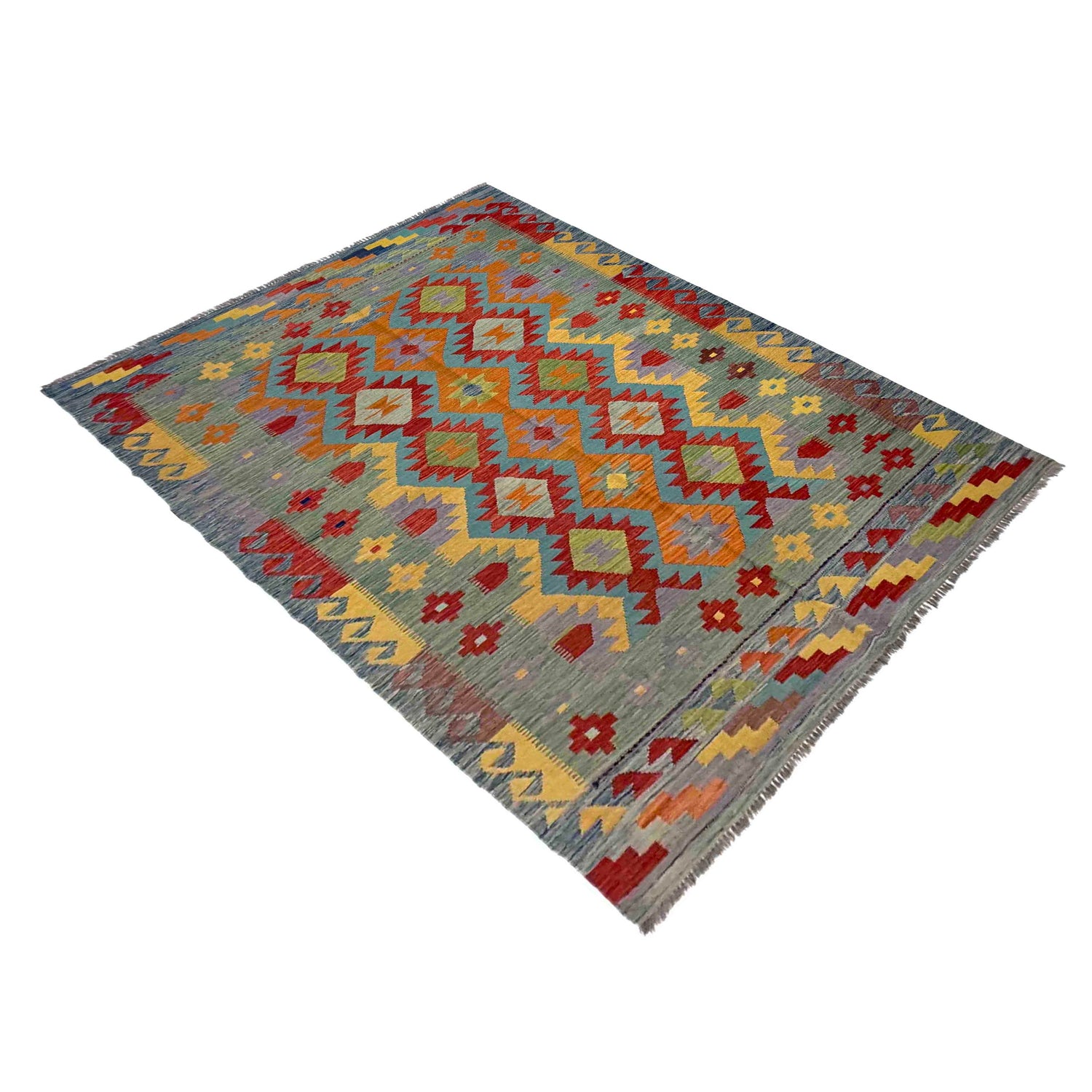 Handmade Vegetable Kelim 5' 7" x 8' 0" (ft) - No. Y39468