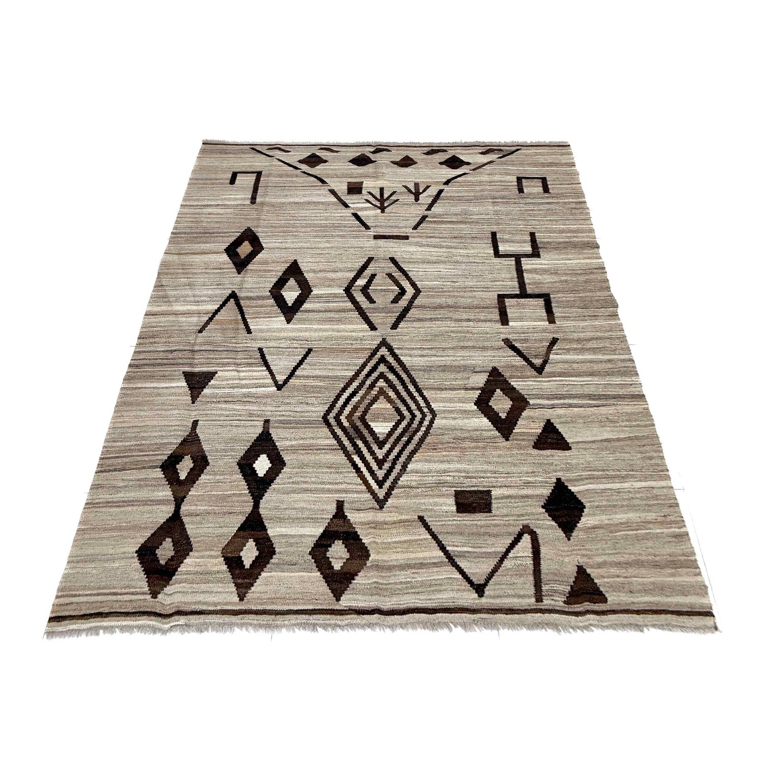 Handmade Vegetable Kilim 5' 8" x 7' 7" (ft) - No. Y39470