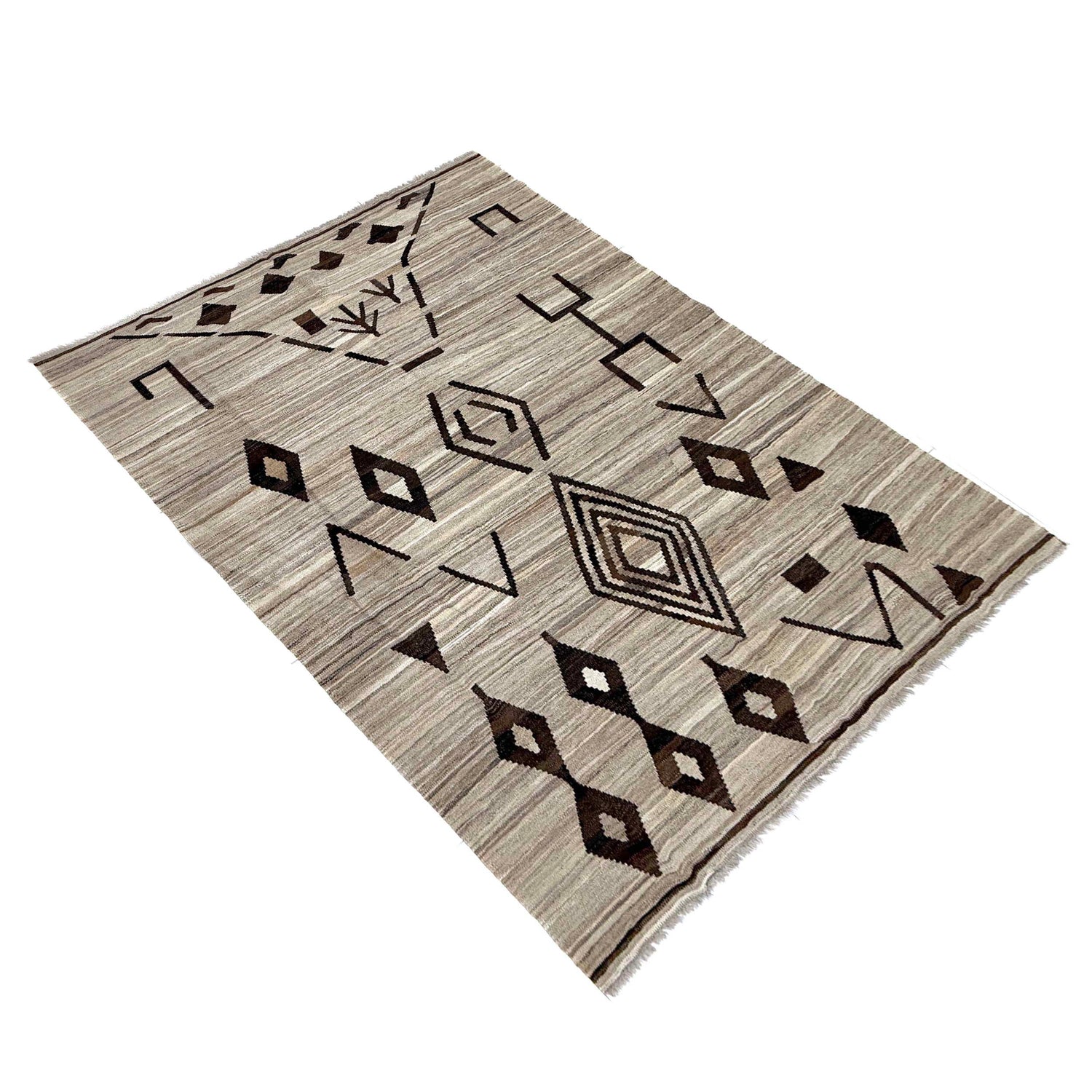 Handmade Vegetable Kilim 5' 8" x 7' 7" (ft) - No. Y39470