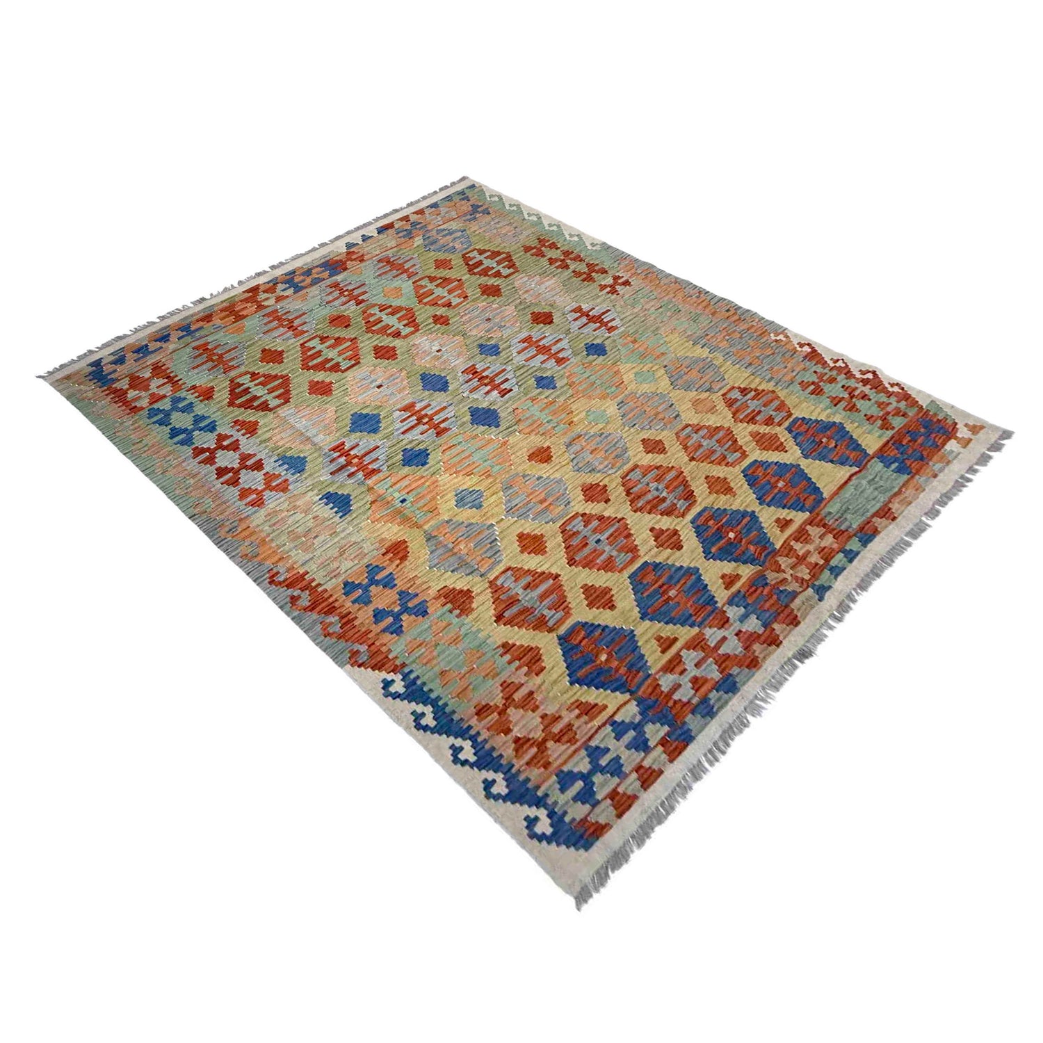 Handmade Vegetable Kelim 6' 2" x 7' 10" (ft) - No. Y39471