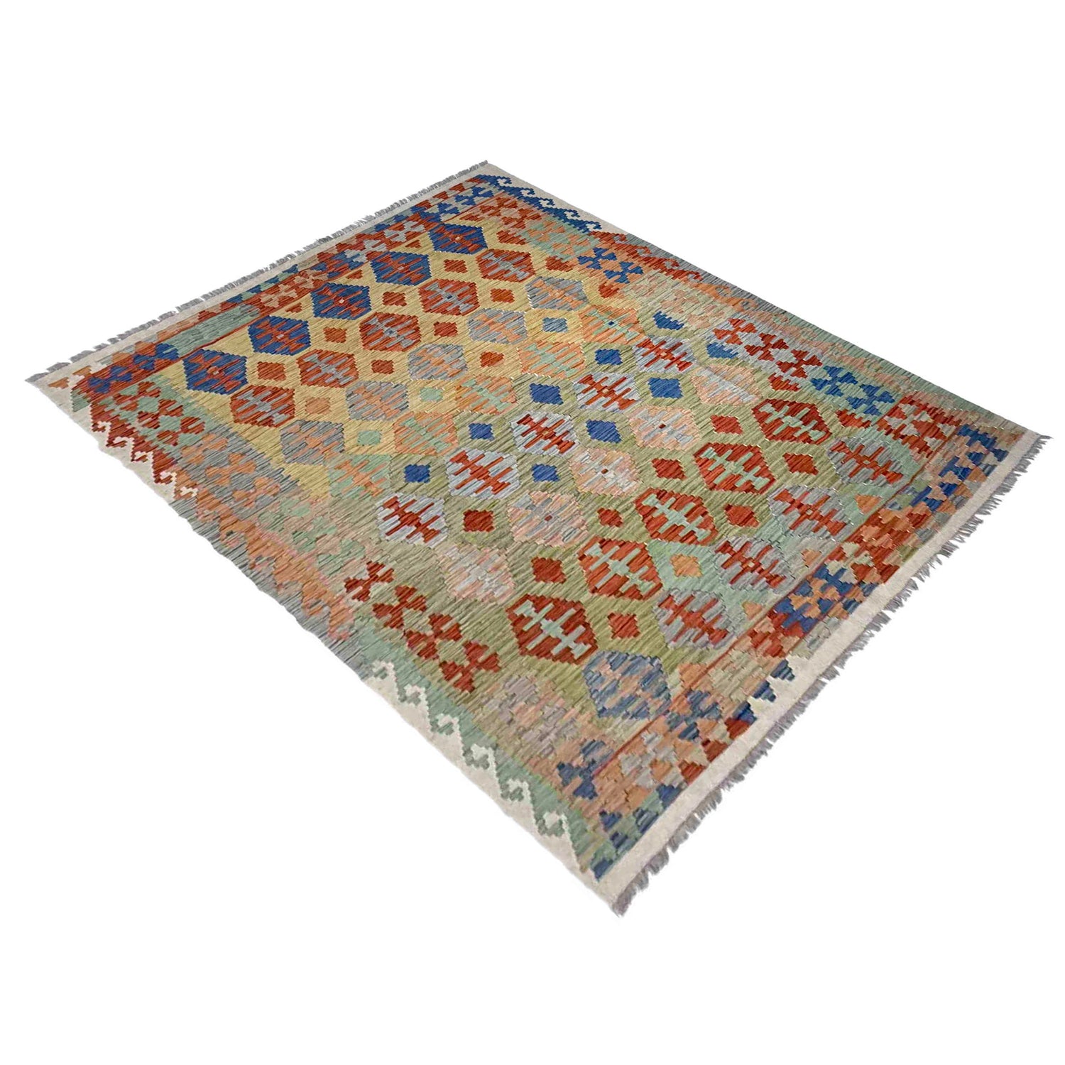 Handmade Vegetable Kelim 6' 2" x 7' 10" (ft) - No. Y39471