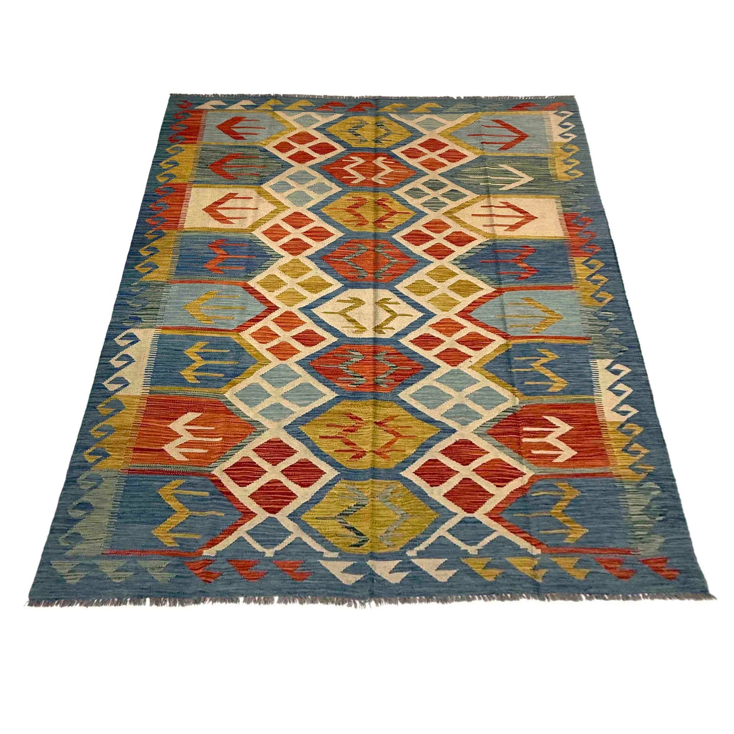 Handmade Vegetable Kilim 5' 7" x 8' 0" (ft) - No. Y39472