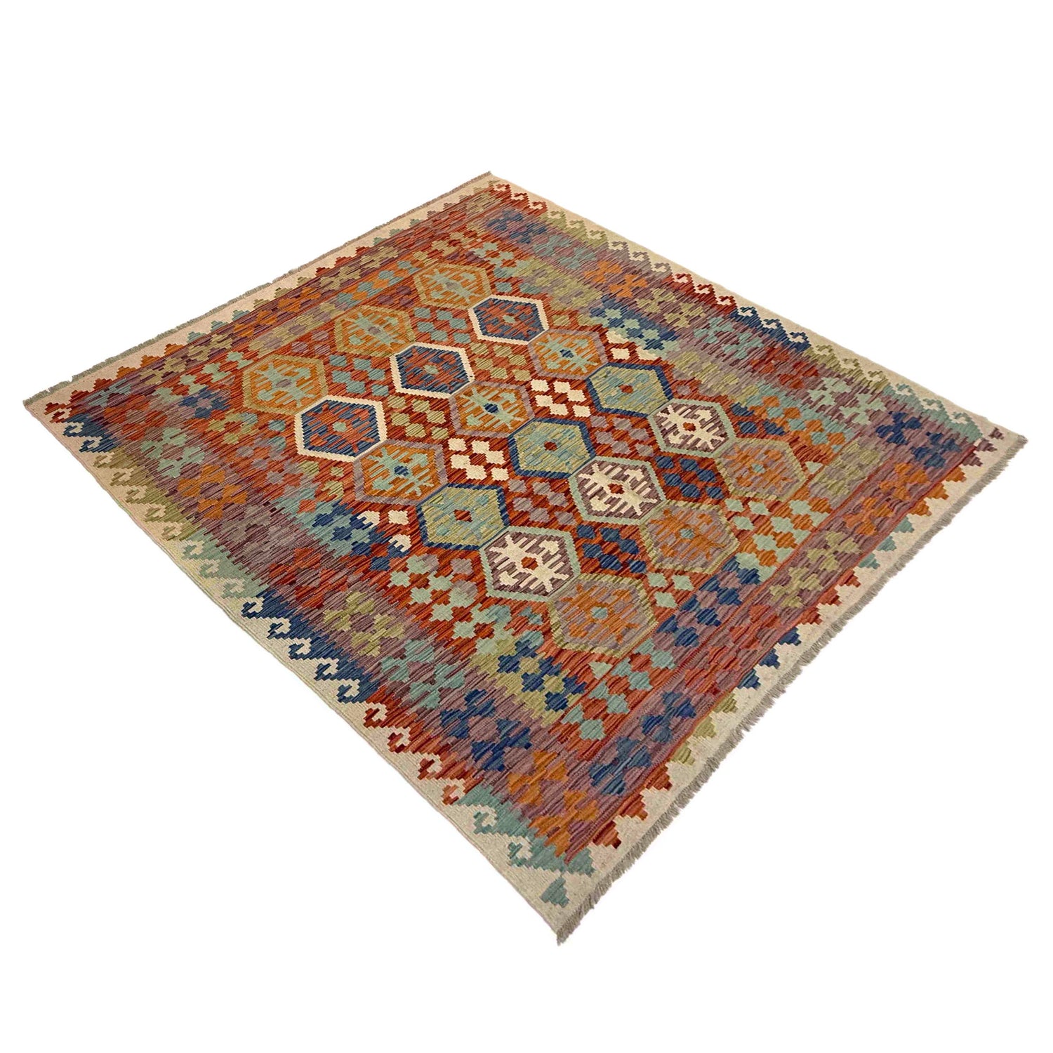 Handmade Vegetable Kelim 5' 9" x 8' 2" (ft) - No. Y39478