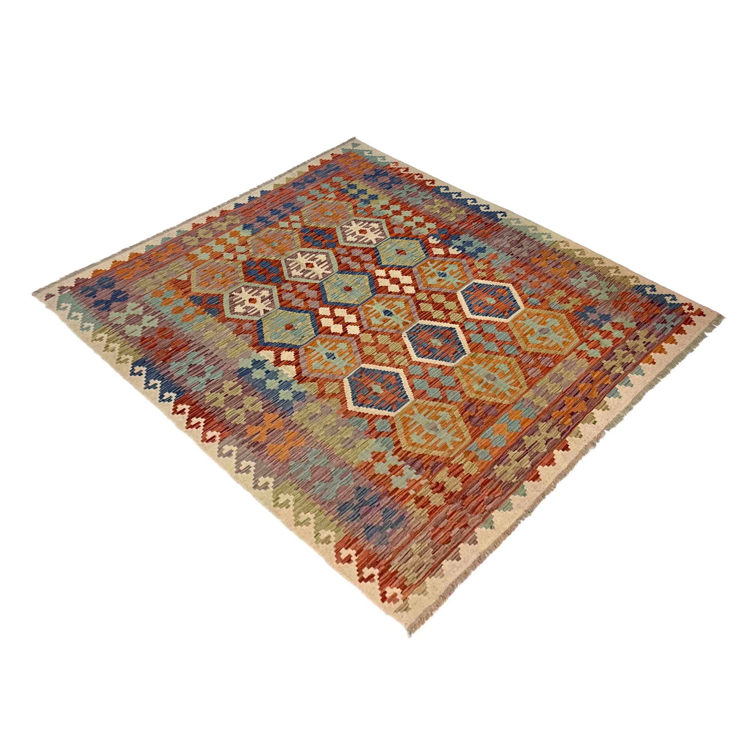 Handmade Vegetable Kelim 5' 9" x 8' 2" (ft) - No. Y39478