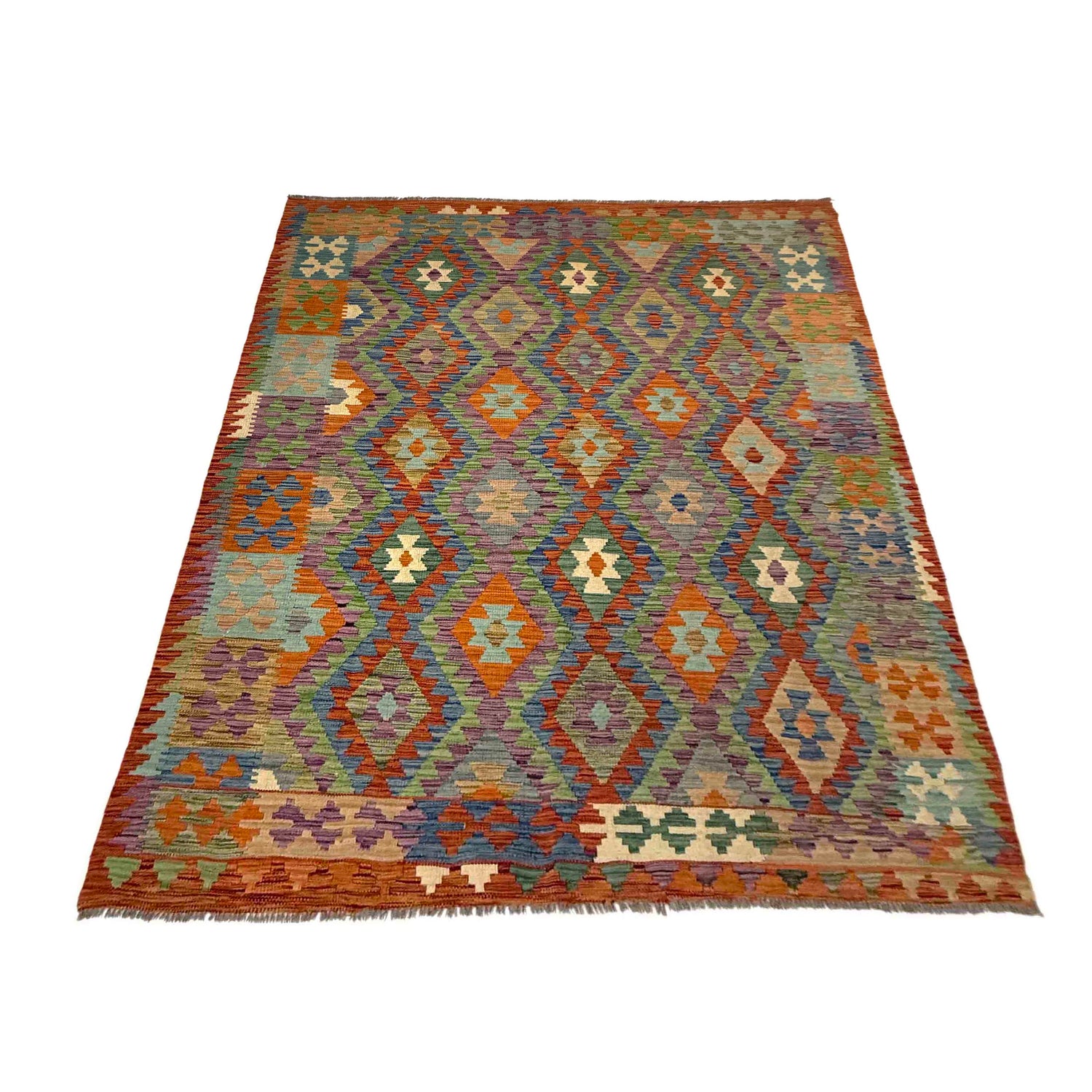 Handmade Vegetable Kelim 5' 9" x 8' 1" (ft) - No. Y39480