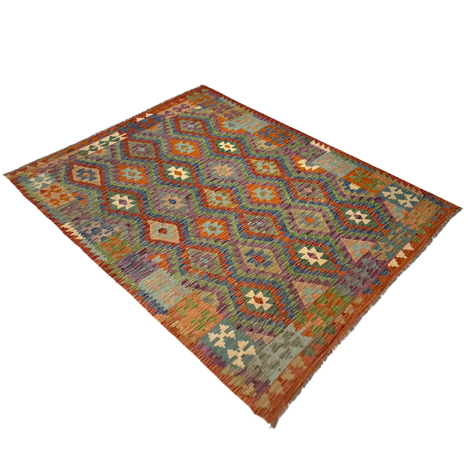 Handmade Vegetable Kelim 5' 9" x 8' 1" (ft) - No. Y39480